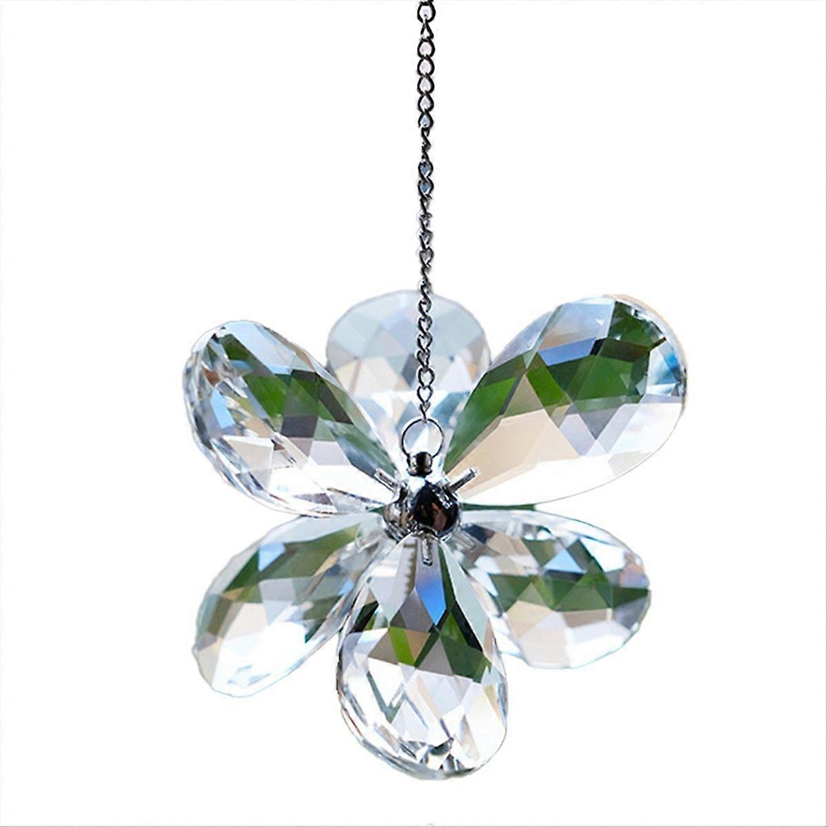 Transparent Crystal Pendant Six-leaf Flower Pendant