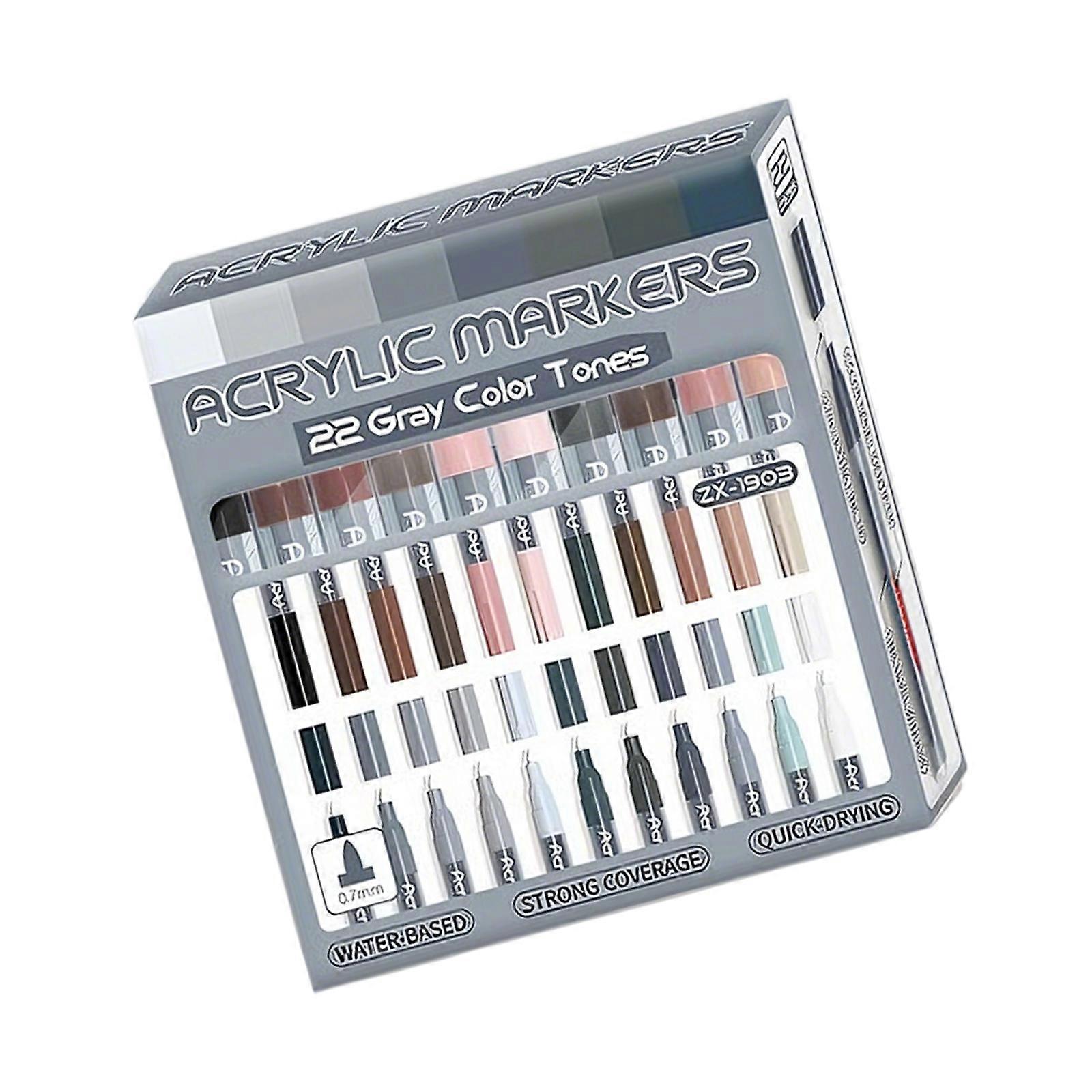 Creative Drawing Sketching Acrylic Markers Paint Markers Safe Pigments Smooth Flow Technology Crafting Essential Tools Multicolor