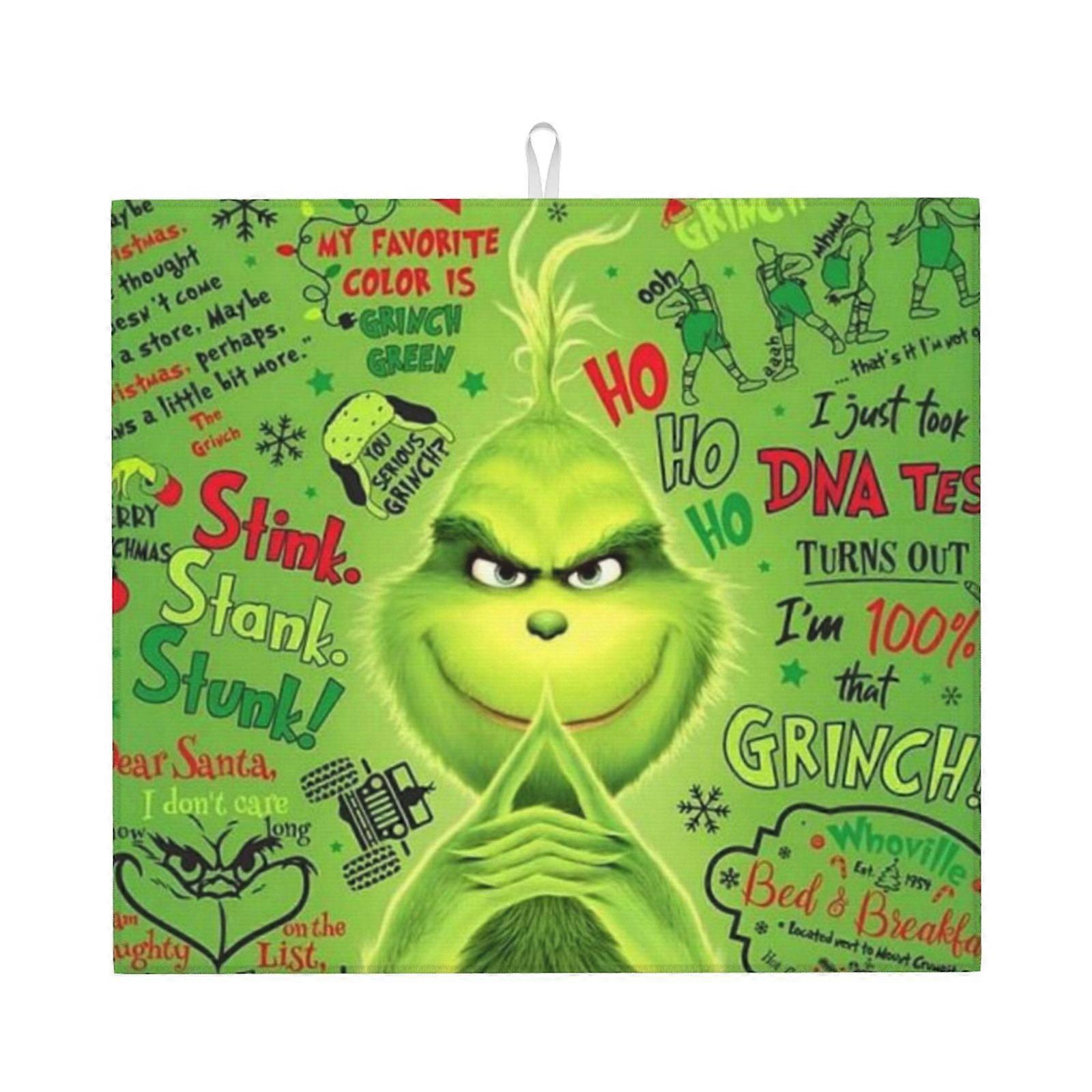 The Grin-Ch Dish Drying Mat For Kitchen Counter, Microfiber Dish Mat, Fast Absorbent Draining Pad