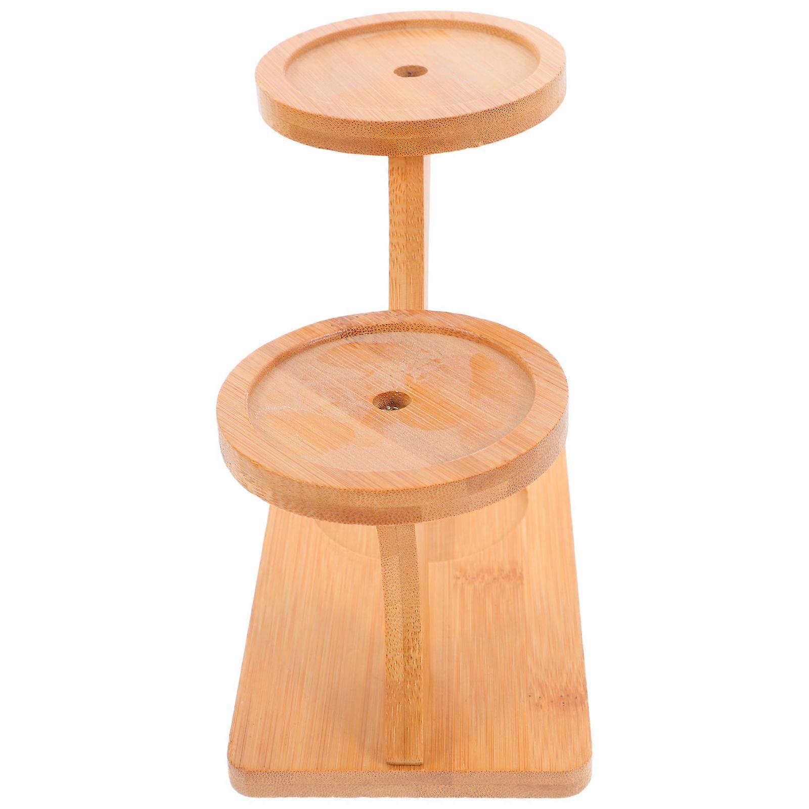 Multi-Layer Flower Pot Stand for Small Succulent Plants Bamboo Desktop Holder