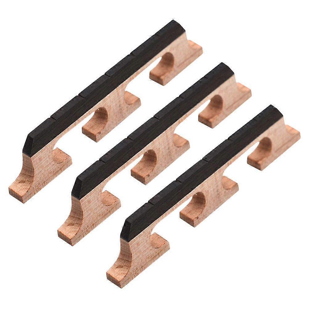 Banjo Wooden Bridge 5 String Replacement for Banjo 6Pcs Accessories Set