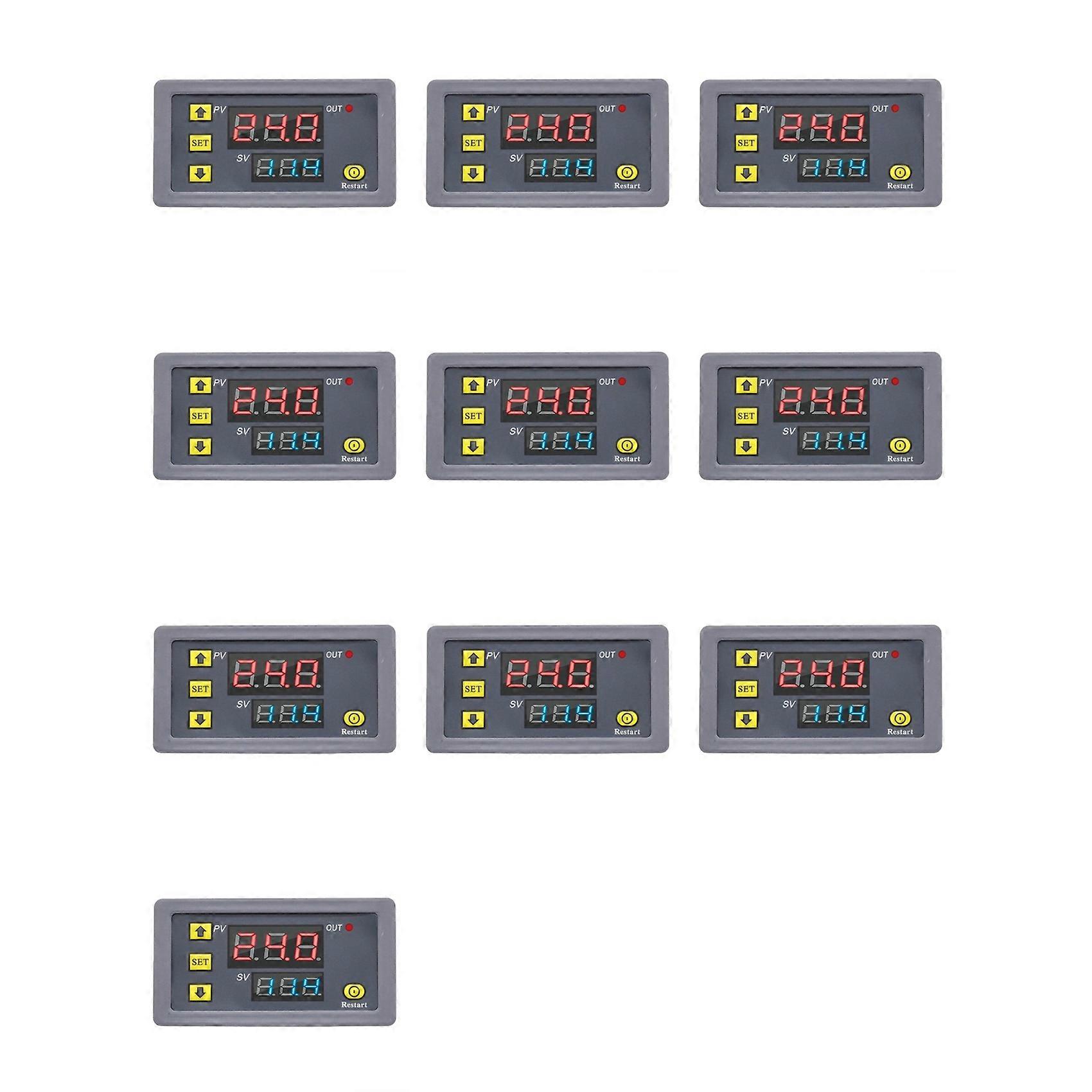 10X Digital Time Delay Relay LED Display Cycle Timer Control Switch Adjustable Timing Relay Time Delay Switch AC110-220V