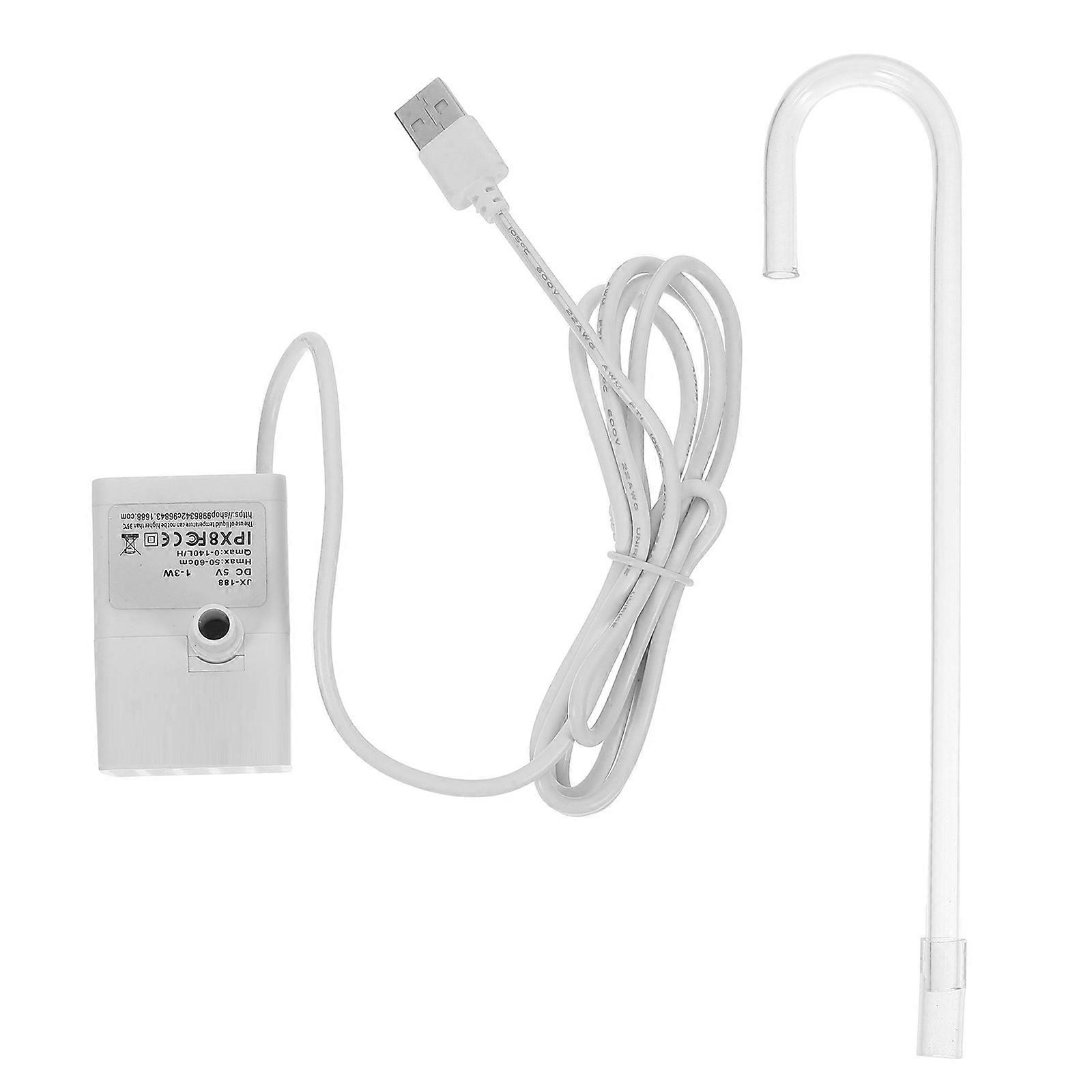 White USB Water Pump for Fish Tank Quiet Submersible Circulation