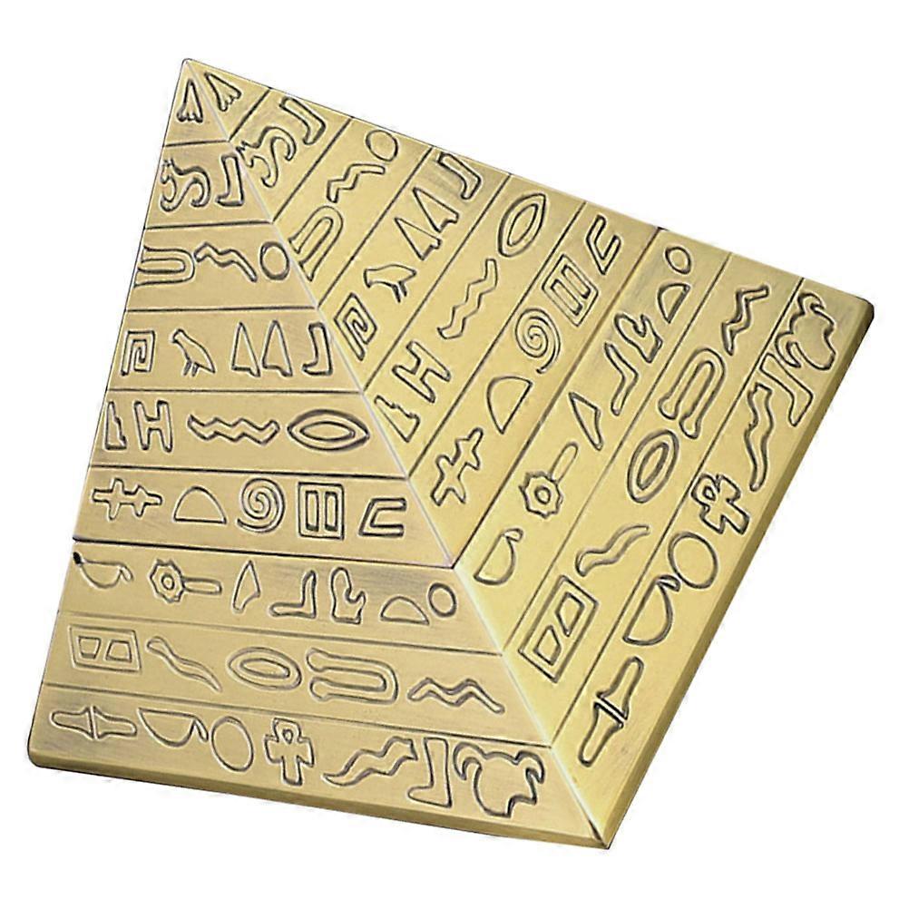 Golden Household Ashtray Windproof Pyramid Design for Desktop Use