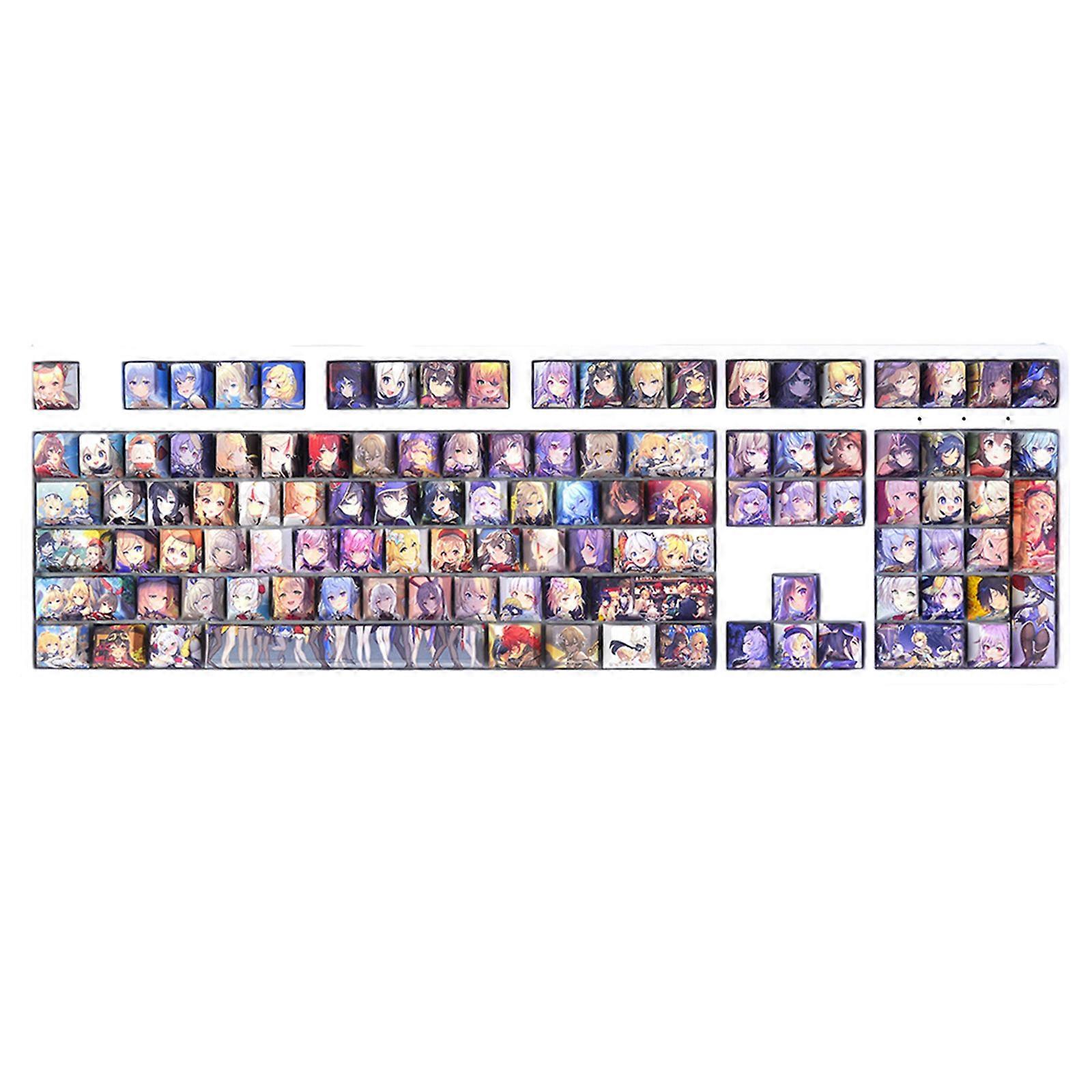 Japanese Anime Keycaps 135keys PBT Keycap Dye-SUB Original Height For Mechanical Keyboard Switches Side Engraves Multicolor
