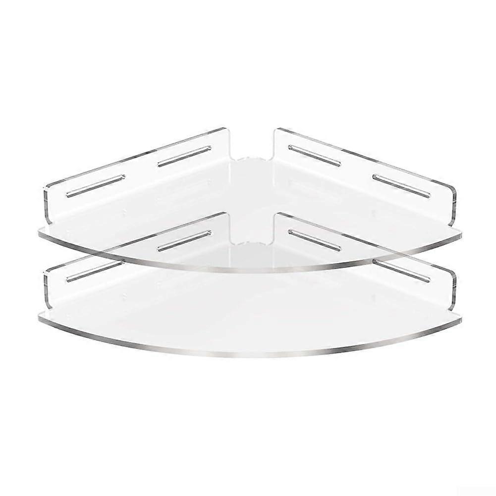 Acrylic Corner Shelves 2 Pack 8.5 Inch Wall Mounted No Drill SpaceSaving Design Holds 20lbs