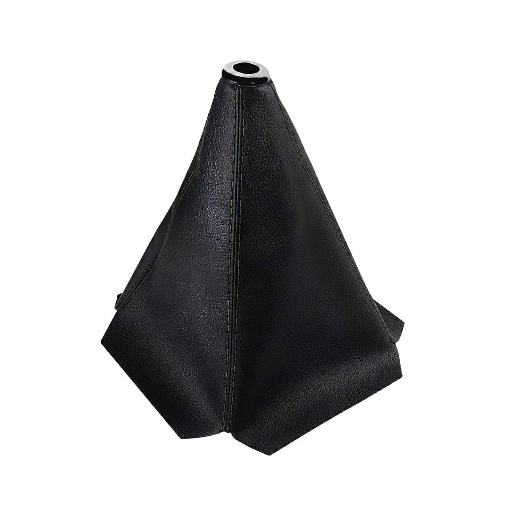 Universal Leather Gear Shift Boot Cover Dustproof Manual Shifter Boot Carbon Fiber Style Black