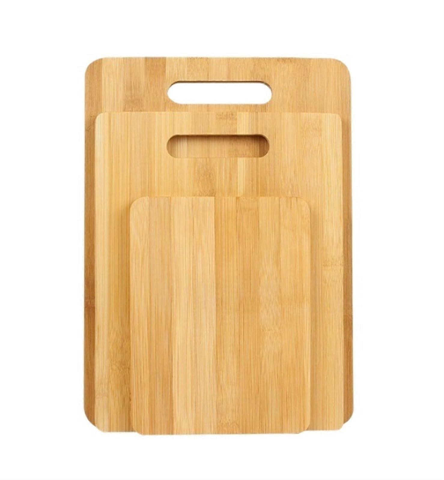 Bamboo Cutting Board Set 3 Piece, EcoFriendly Wooden Chopping Boards with Durable KnifeFriendly Surface