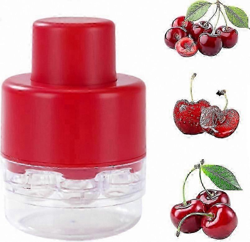 7-Hole Portable Cherry Pitter Remover, Quick Release Fruit Tool for Effortless Cherry Stoning