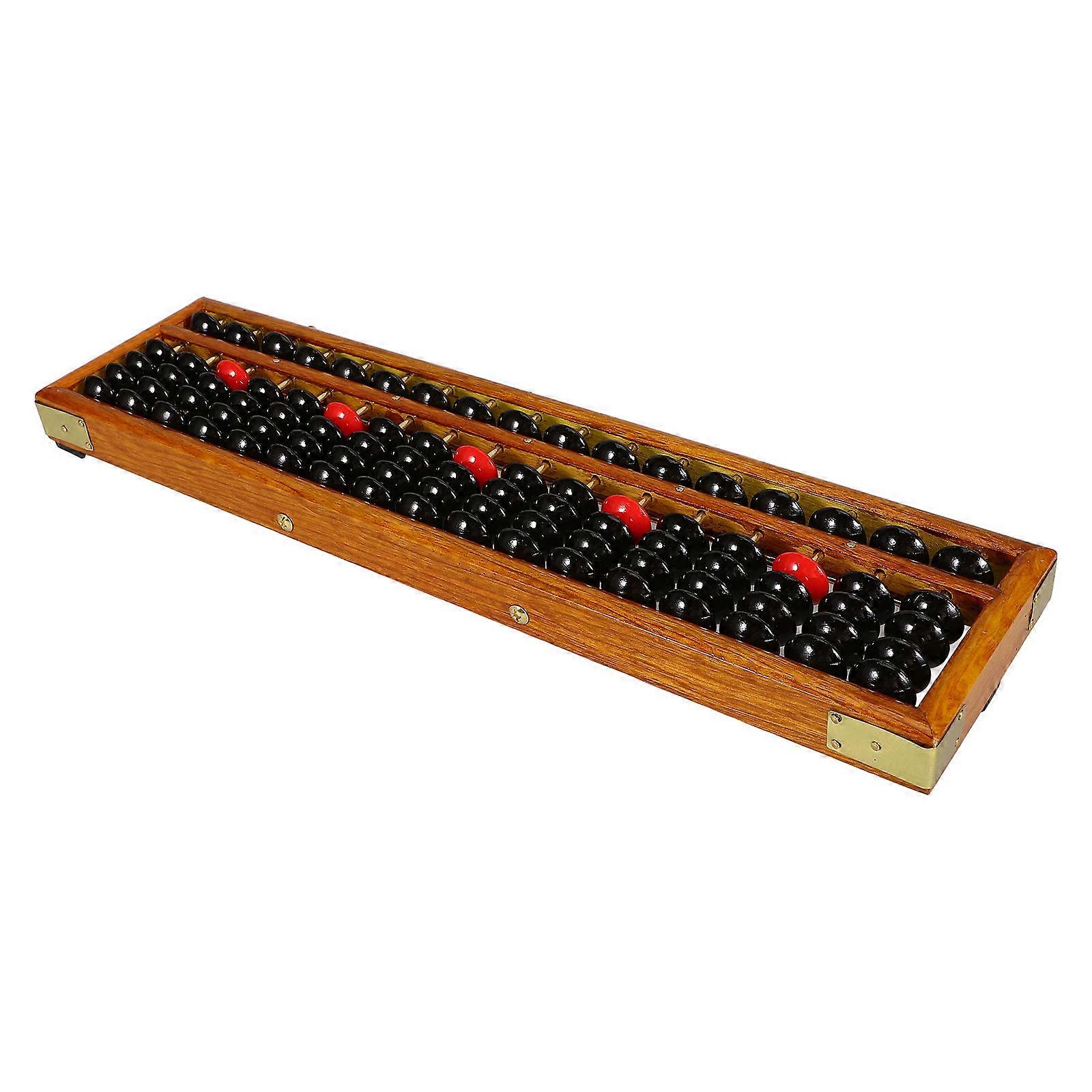 Brown Wood Chinese Abacus Retro Abacus Math Learning Tool 17 Column