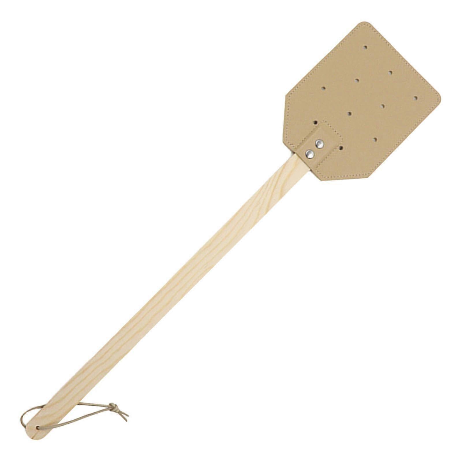 Fly Swatter Outdoor PU Leather Racket Waterproof Easy Clean Hangable for Kitchen and Camping