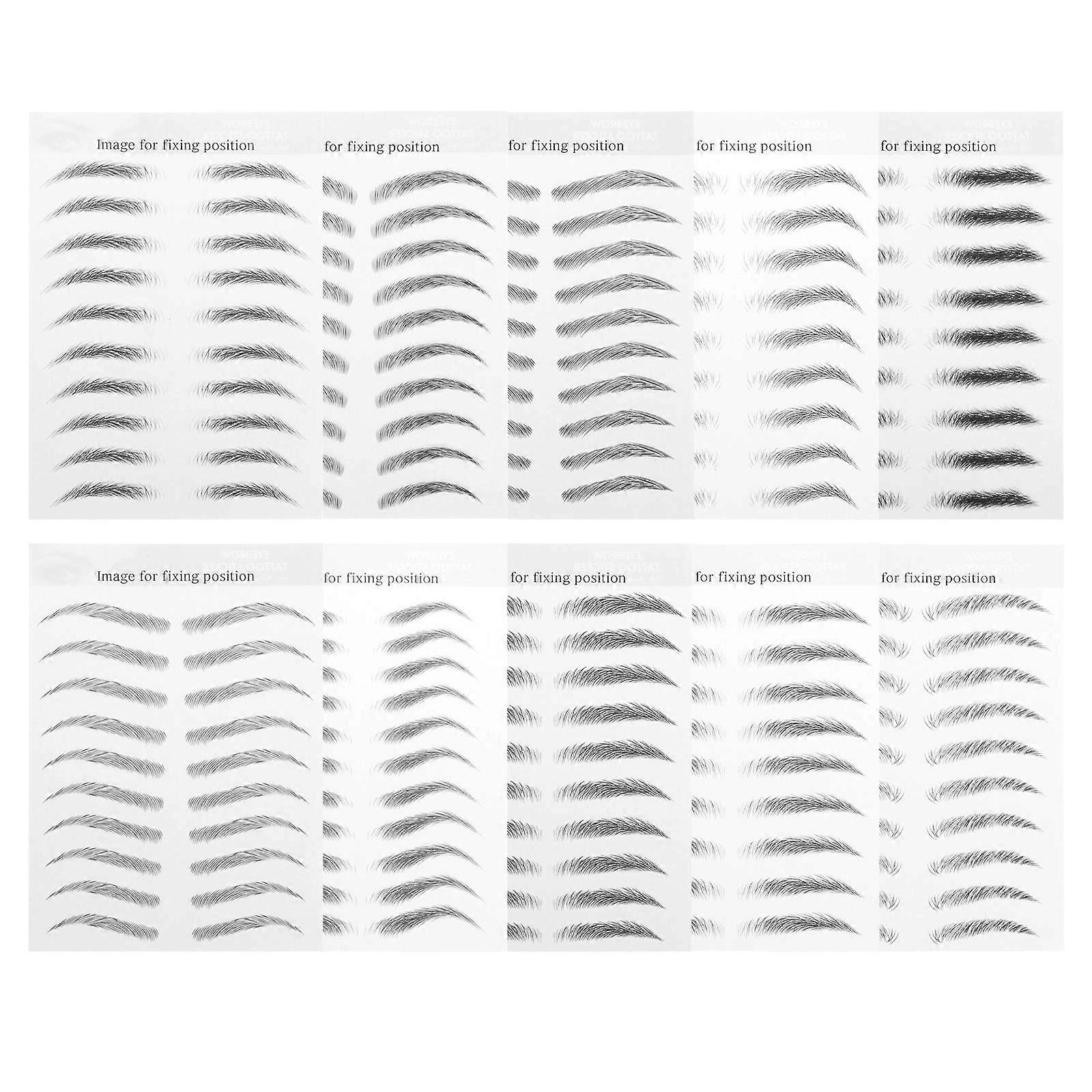 Eyebrow Stickers 3D Brow Stickers for Temporary Use 10 Sheets
