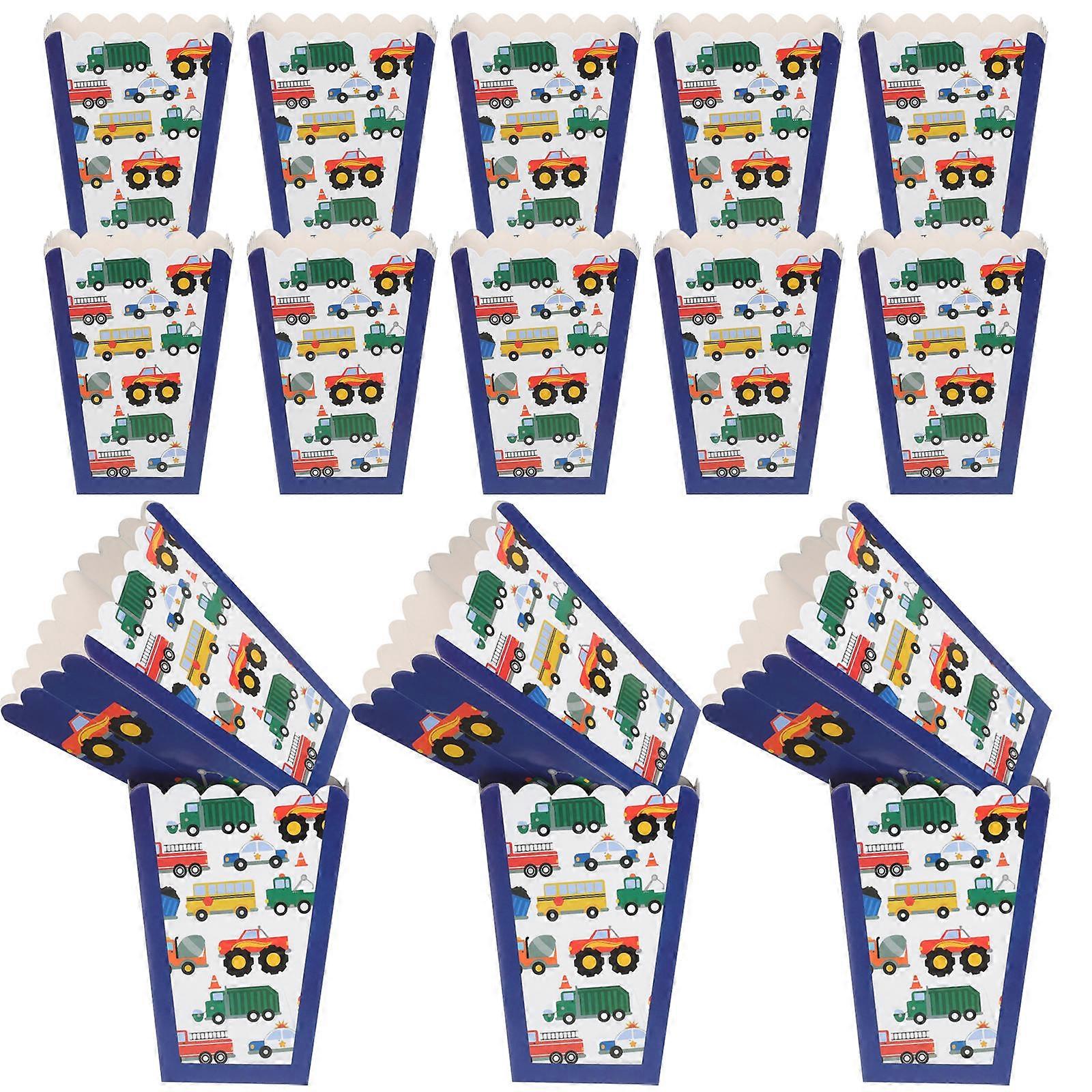 Construction Truck Popcorn Box for Candy 24Pcs Paper Containers