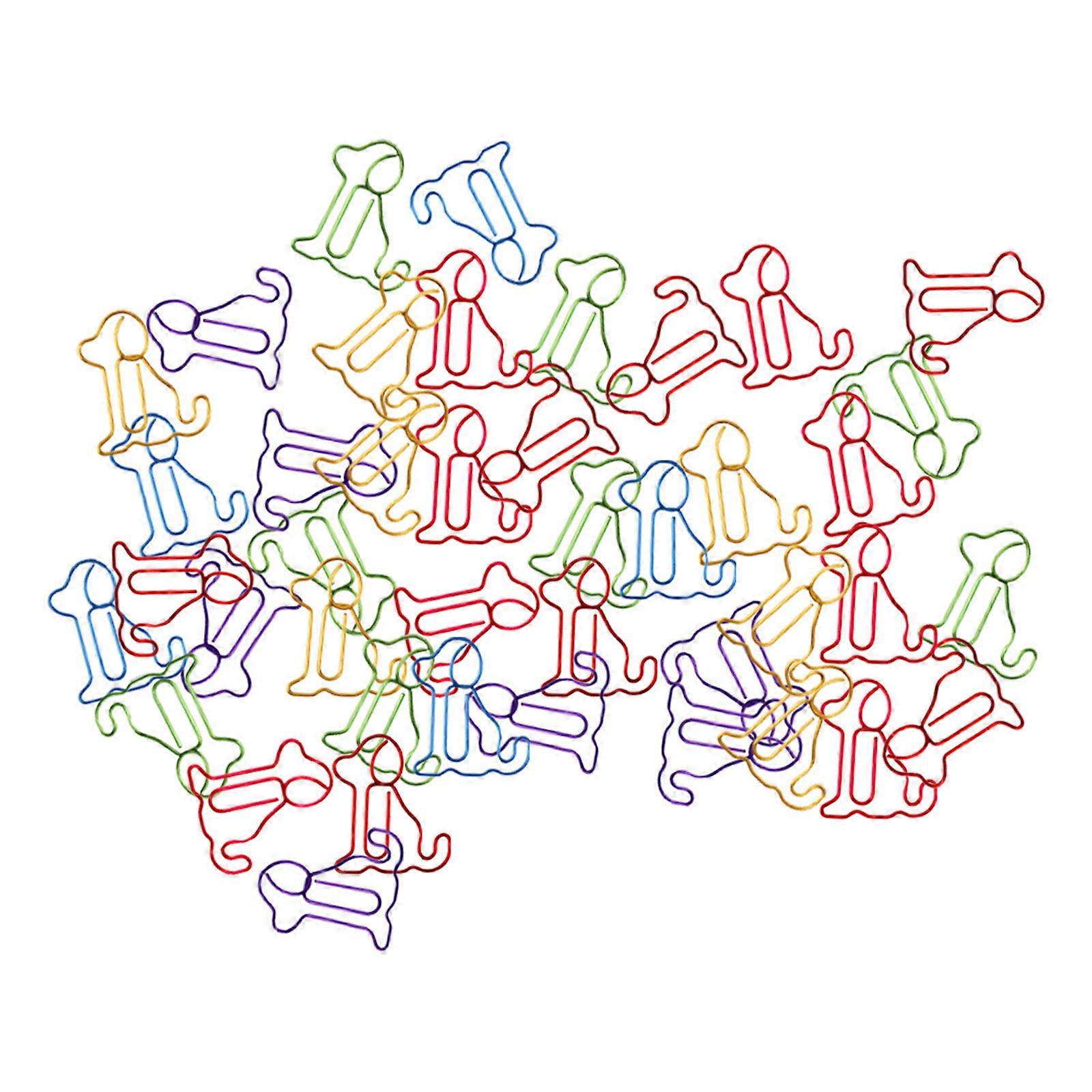 Assorted Color Dog Shaped Paper Clips for Fixing Use 30Pcs Set