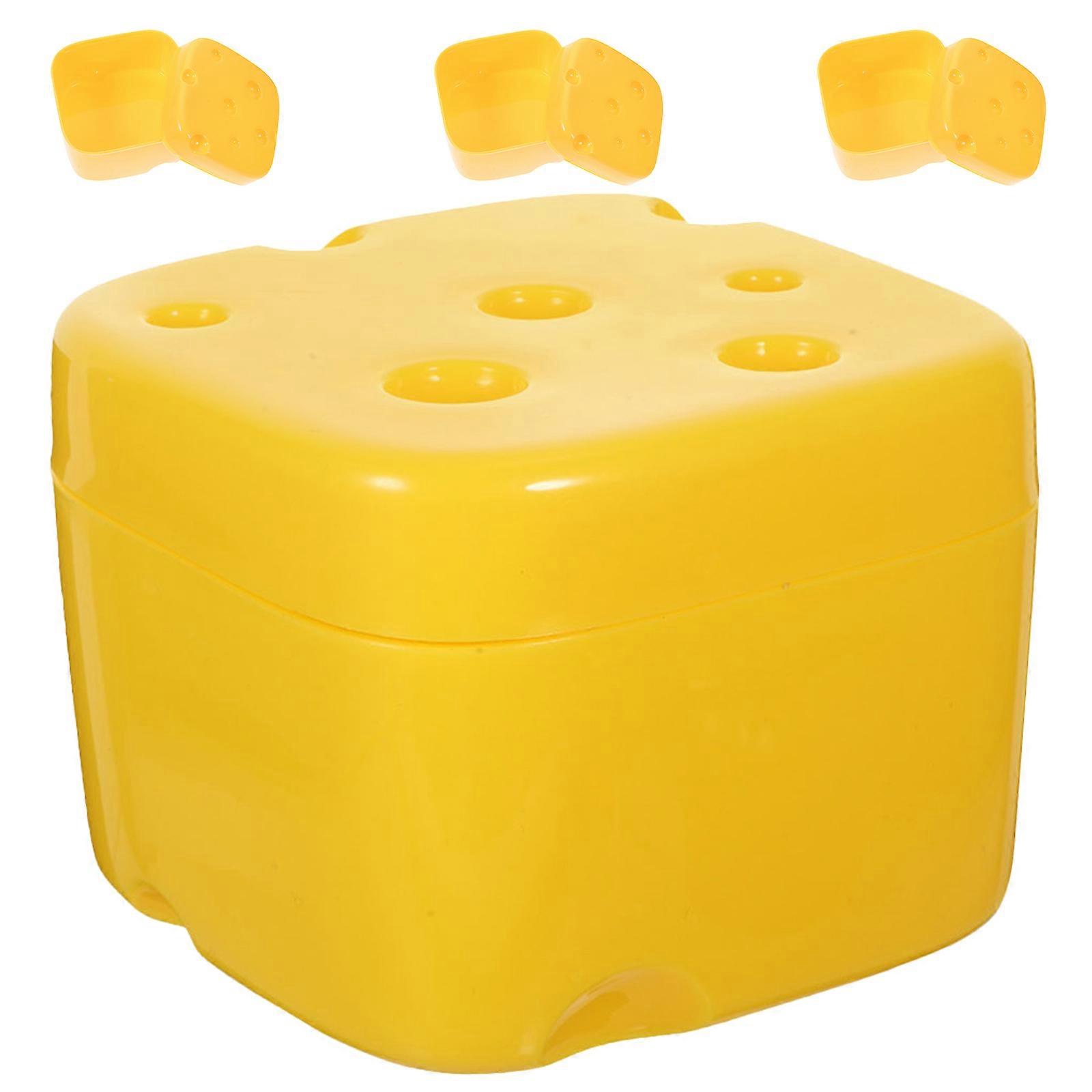 Plastic Refrigerator Box Cheese Slice Holder for Storage Use 4Pcs Set