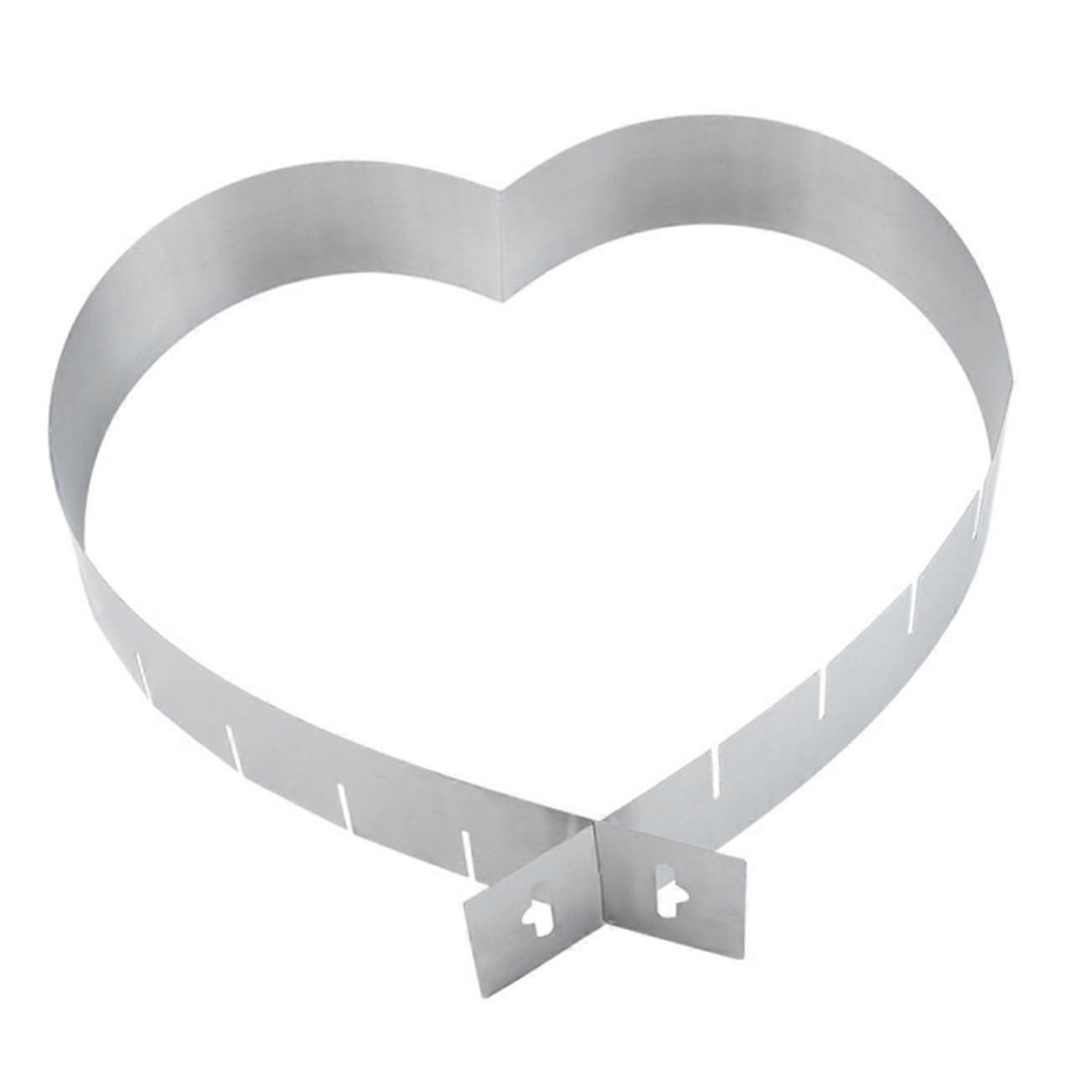 Heart Shaped Cake Mold NonStick Adjustable Stainless Steel Ring for Mousse and Baking