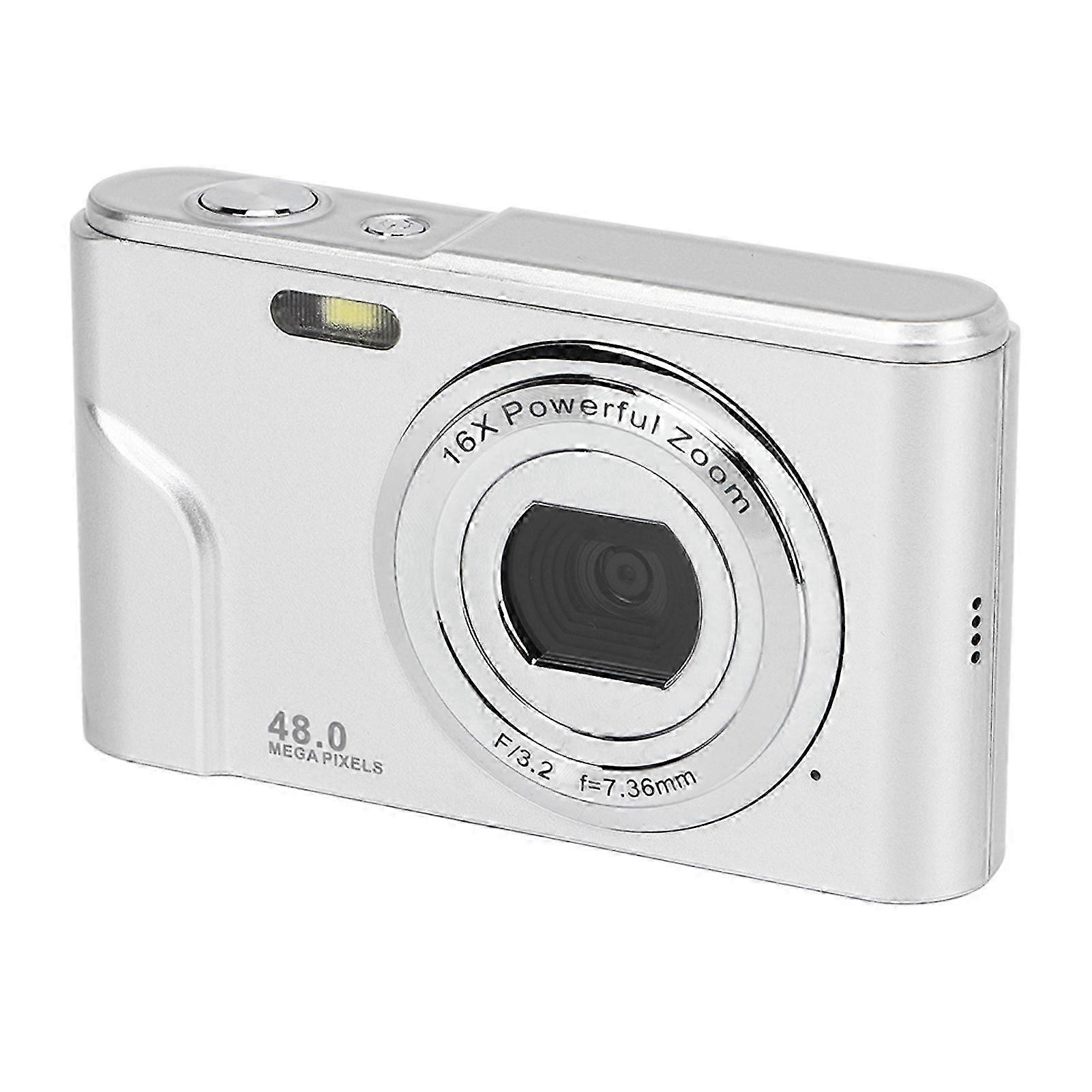 Câmera Digital 2025 48MP Zoom 16x 1080P HD Tela IPS de 2,4 Polegadas Mini Câmera de Bolso Compacta