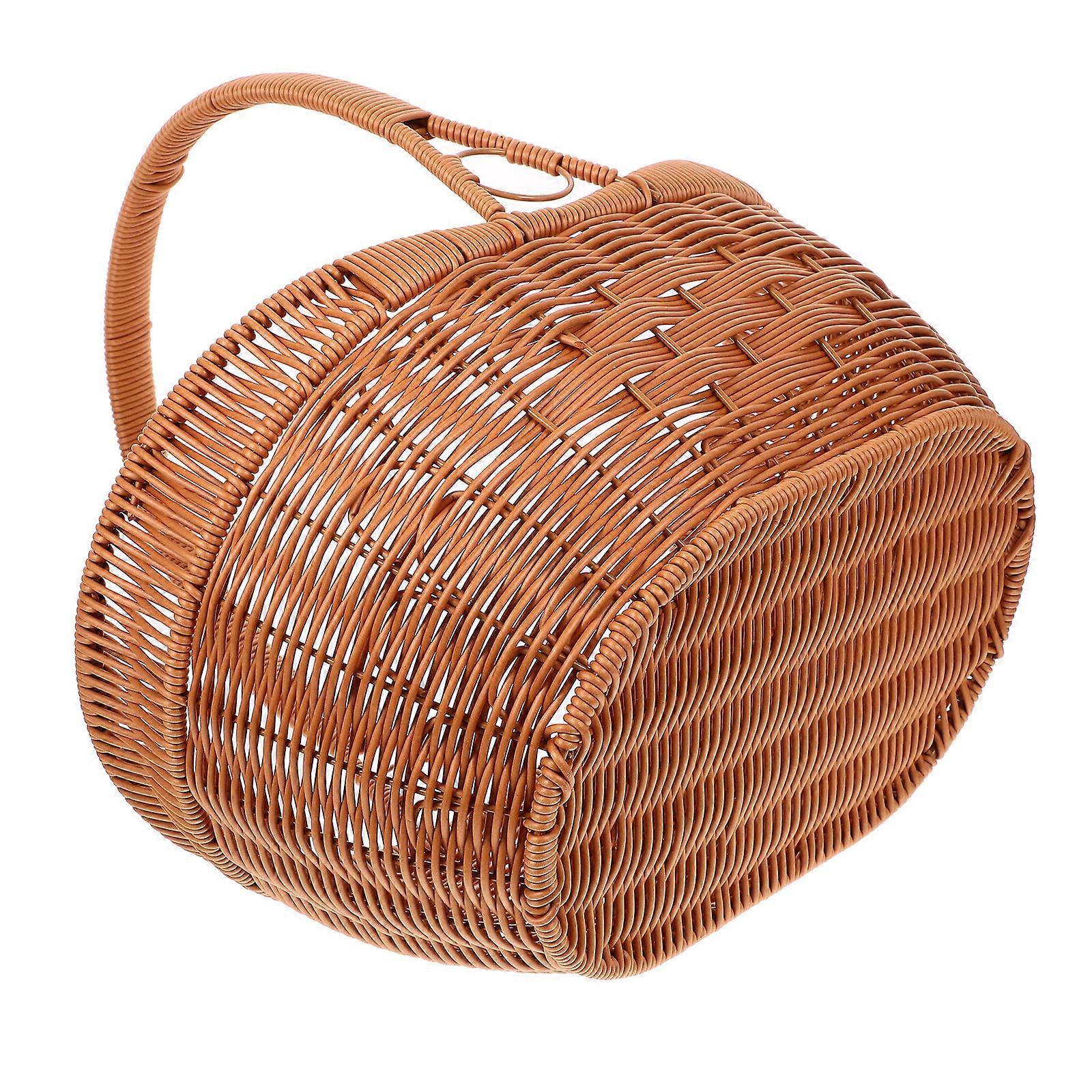 Picnic Fruit Basket Reusable Hand-Held Basket for Storage Use