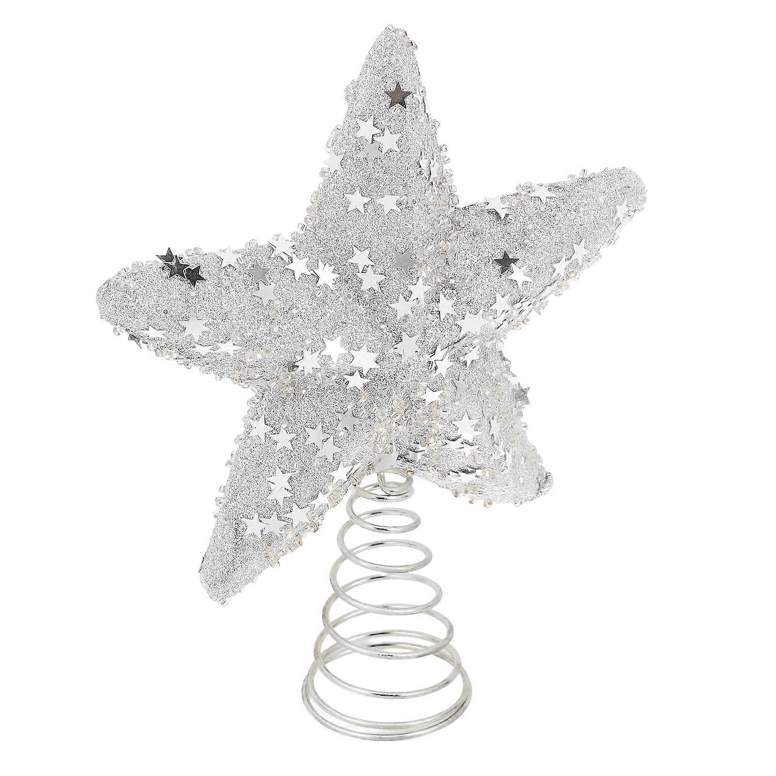 Christmas Tree Star Tree Topper for Decor 5Pcs Silver Holiday Decoration