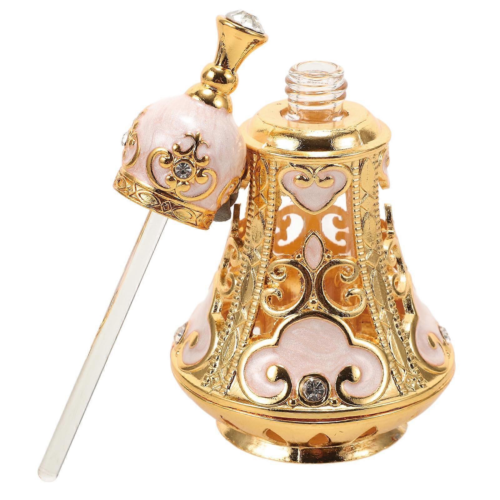 Perfume Bottle with Elegant Middle Eastern Design, Refillable Glass Essential Oil Container, Leakproof