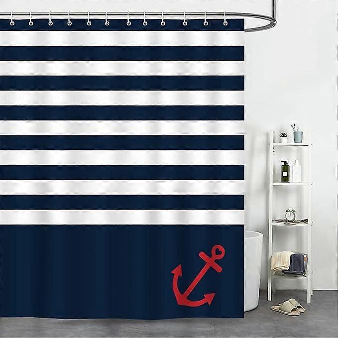 Nautical anchor pattern, polyester fabric, mildew-proof and waterproof