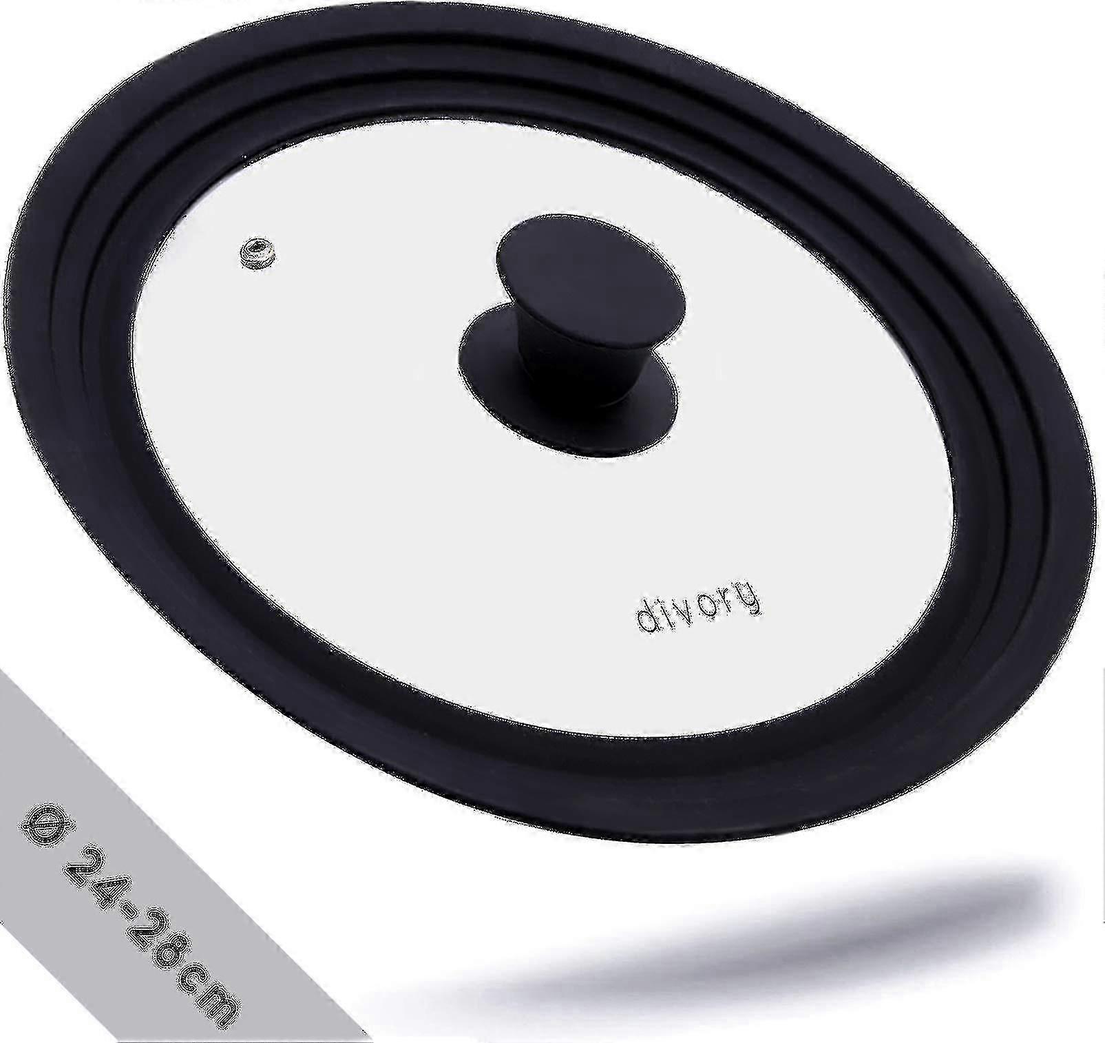 Universal Glass Pot Lid with Silicone Edge Fits 28 30 32 cm