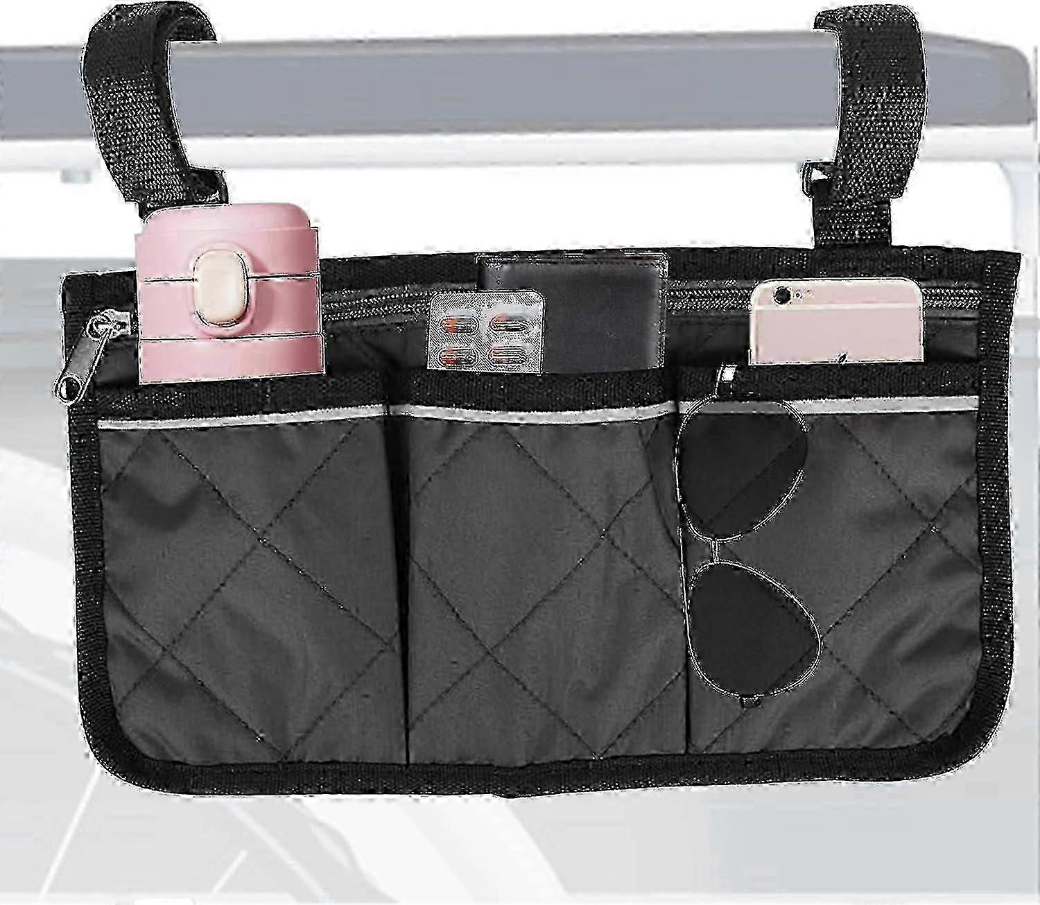 Waterproof Side Bag with Pockets for Mobility Scooter Armrest