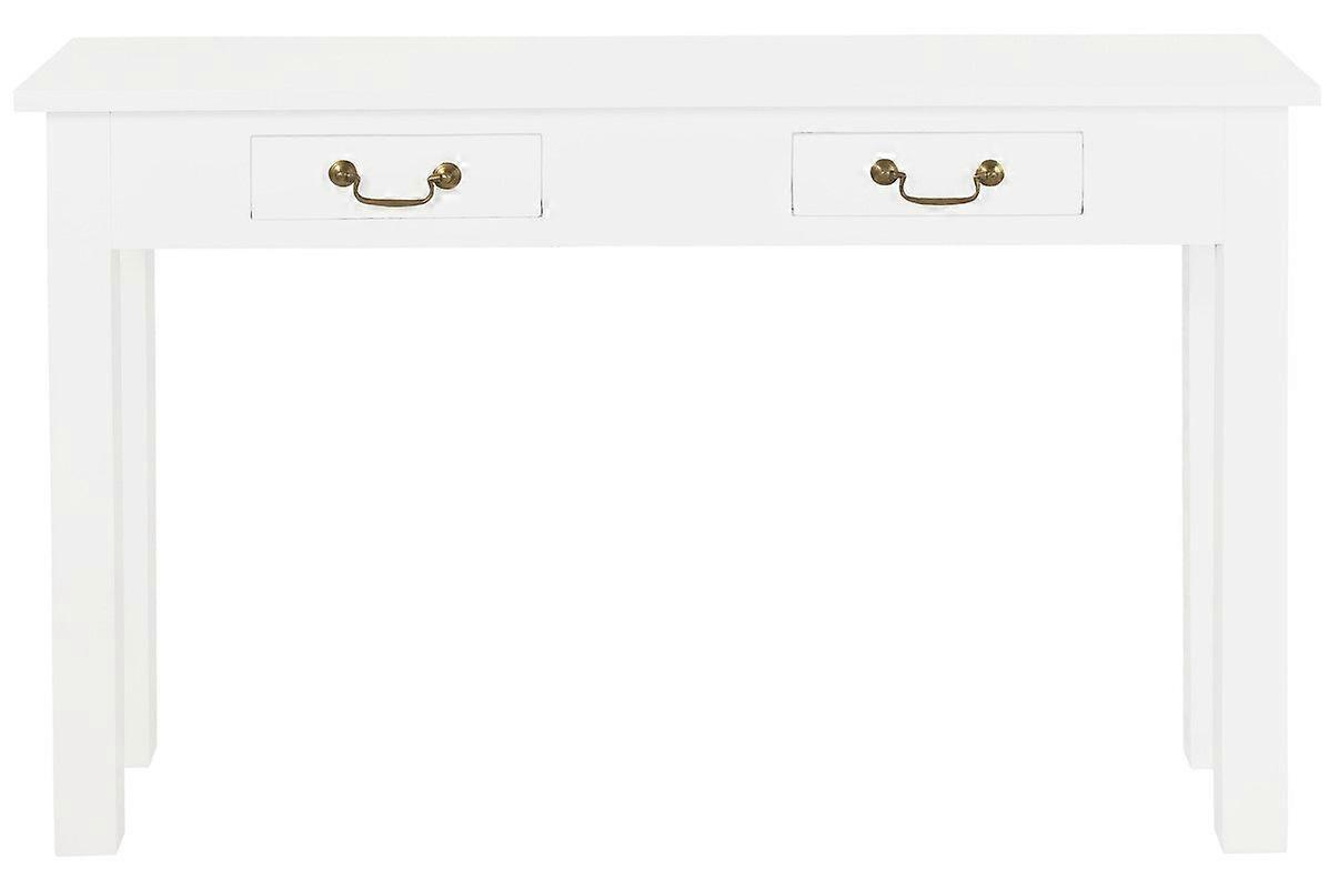 2 Drawer Straight Leg Sofa/Hall Table (White) Hall Tables