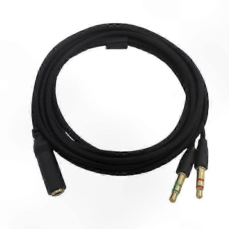 Headphone Adapter Splitter with Microphone for Gaming Headsets Compatible with Multi-Platform Devices