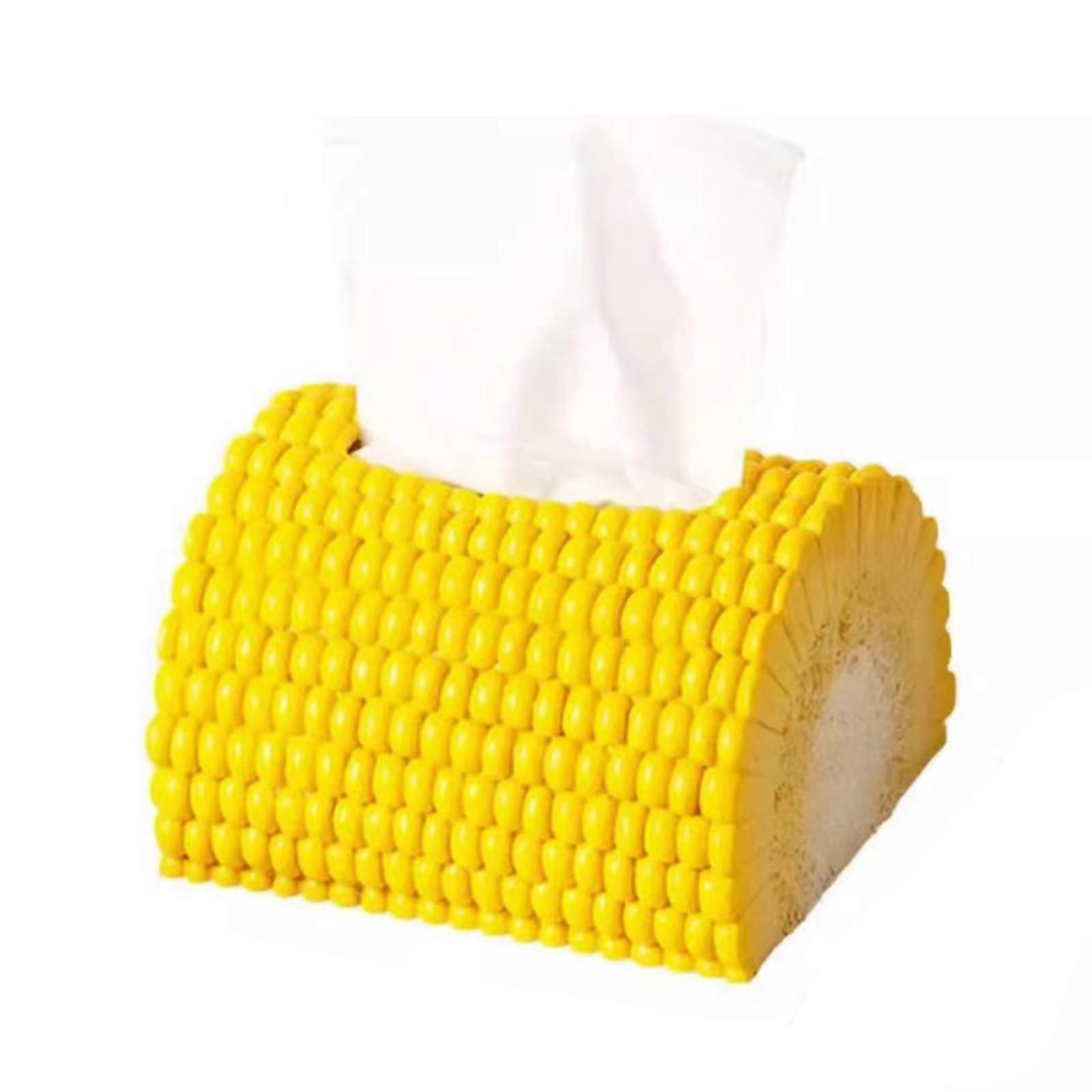 Corn Shaped Tissue Box Holder with Creative Design, Elegant Decorative Dispenser for Refillable Napkins