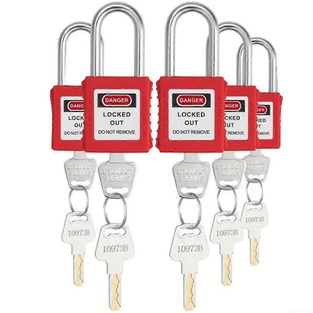 Lockout Tagout Safety Lock Set Waterproof Rustproof with Rewritable Label Nylon Shackle Copper Key
