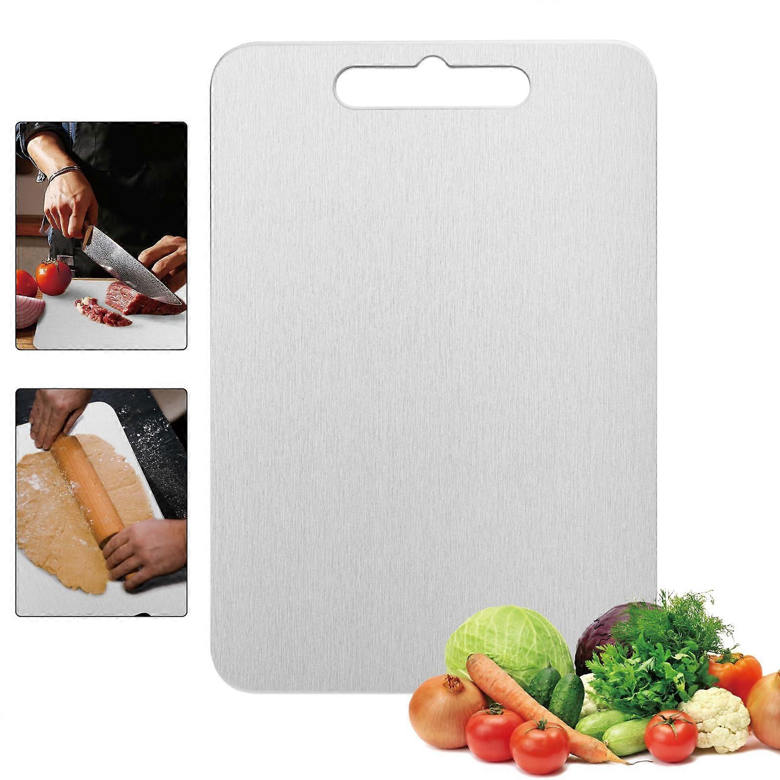 Stainless Steel Cutting Board Dual Surface Rust Resistant Kitchen Board Small 11.4 x 7.9 in