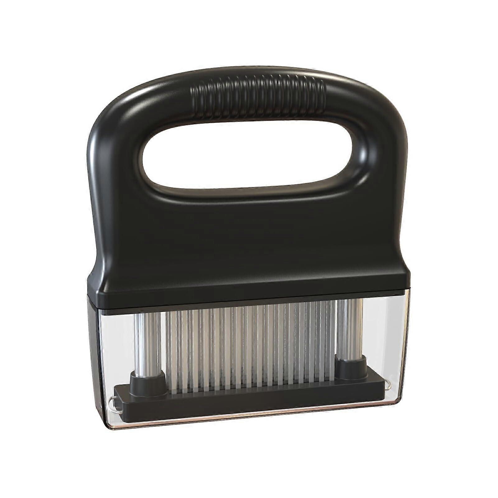 Stainless Steel Meat Tenderizer Tool with Ergonomic Grip for Effortless Tenderizing, Black