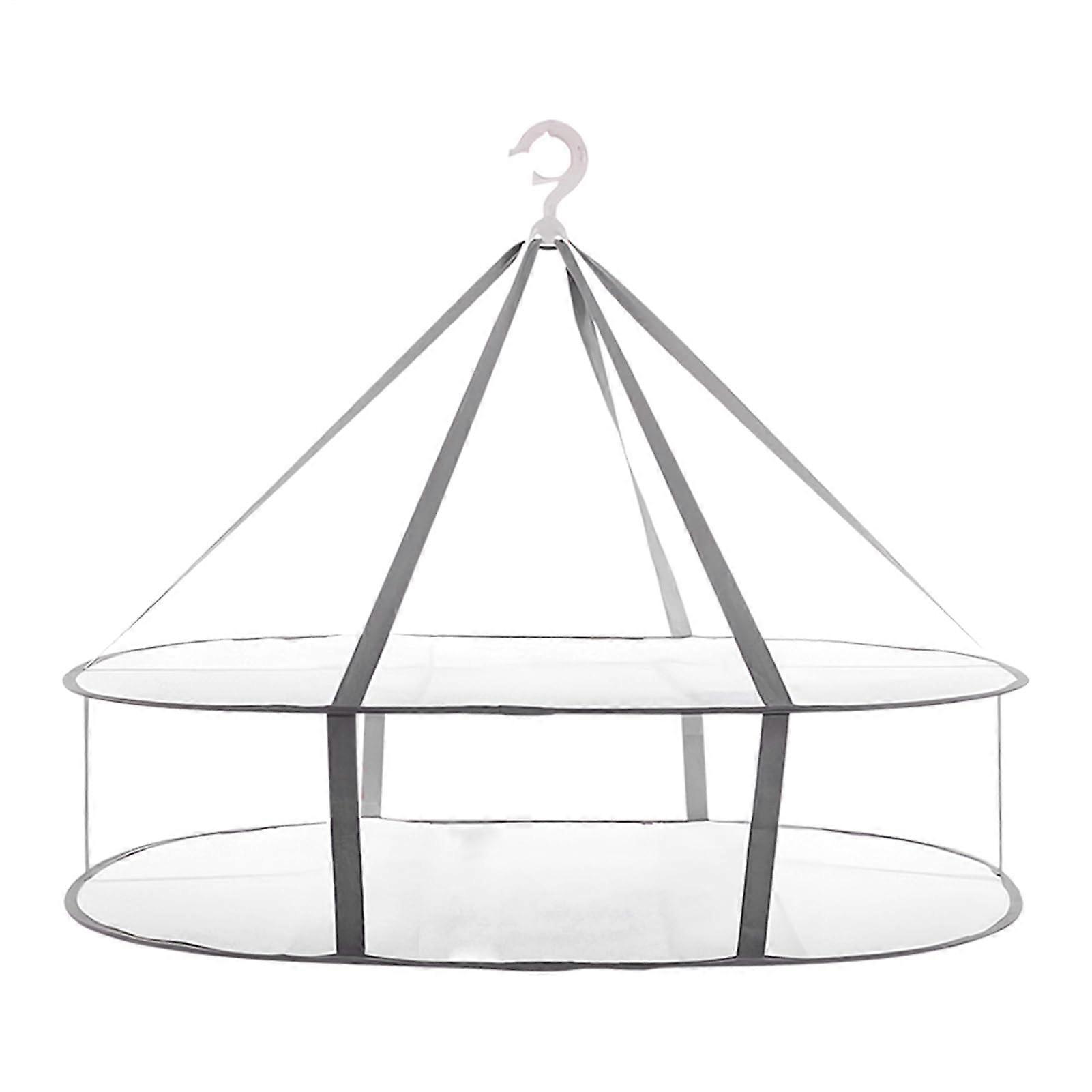 Foldable Clothes Drying Rack with Stackable Mesh Shelves, 2Tier, Breathable Sweater Tray