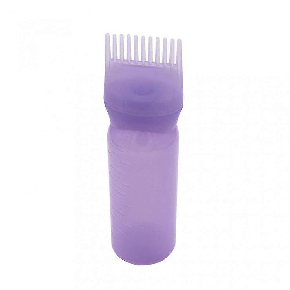 Purple Hair Dye Applicator Brush Bottle with PumpAction Even Coverage, 120ml Root Comb Design