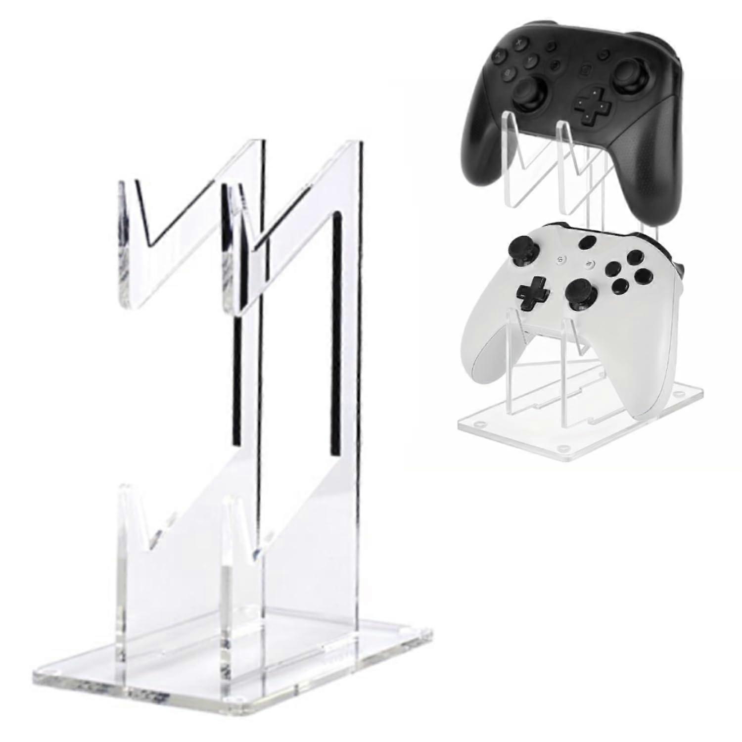 Acrylic 2Tier Dual Controller Stand with Transparent Display for Xbox and PlayStation