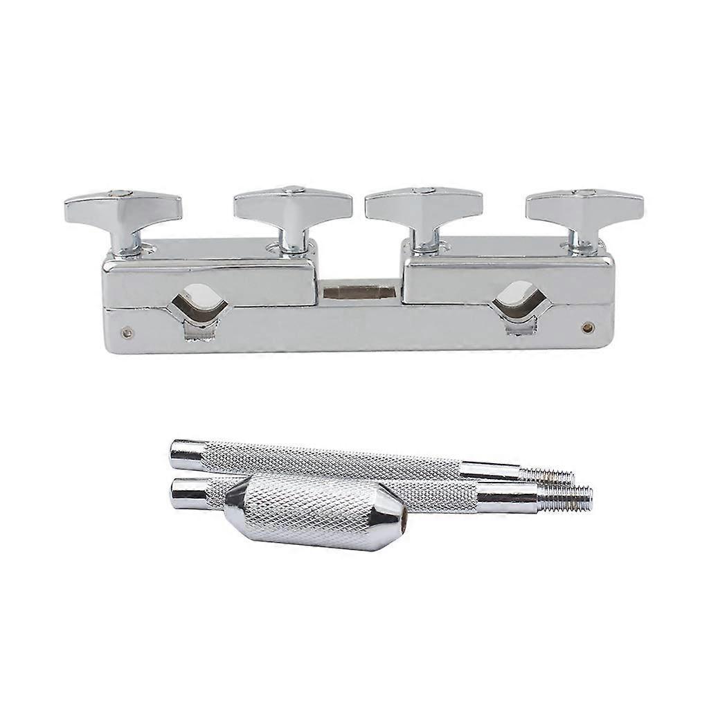 Drum Clamp with 12cm Rod Durable Metal Secure Grip Silver for Percussion Drum Stand