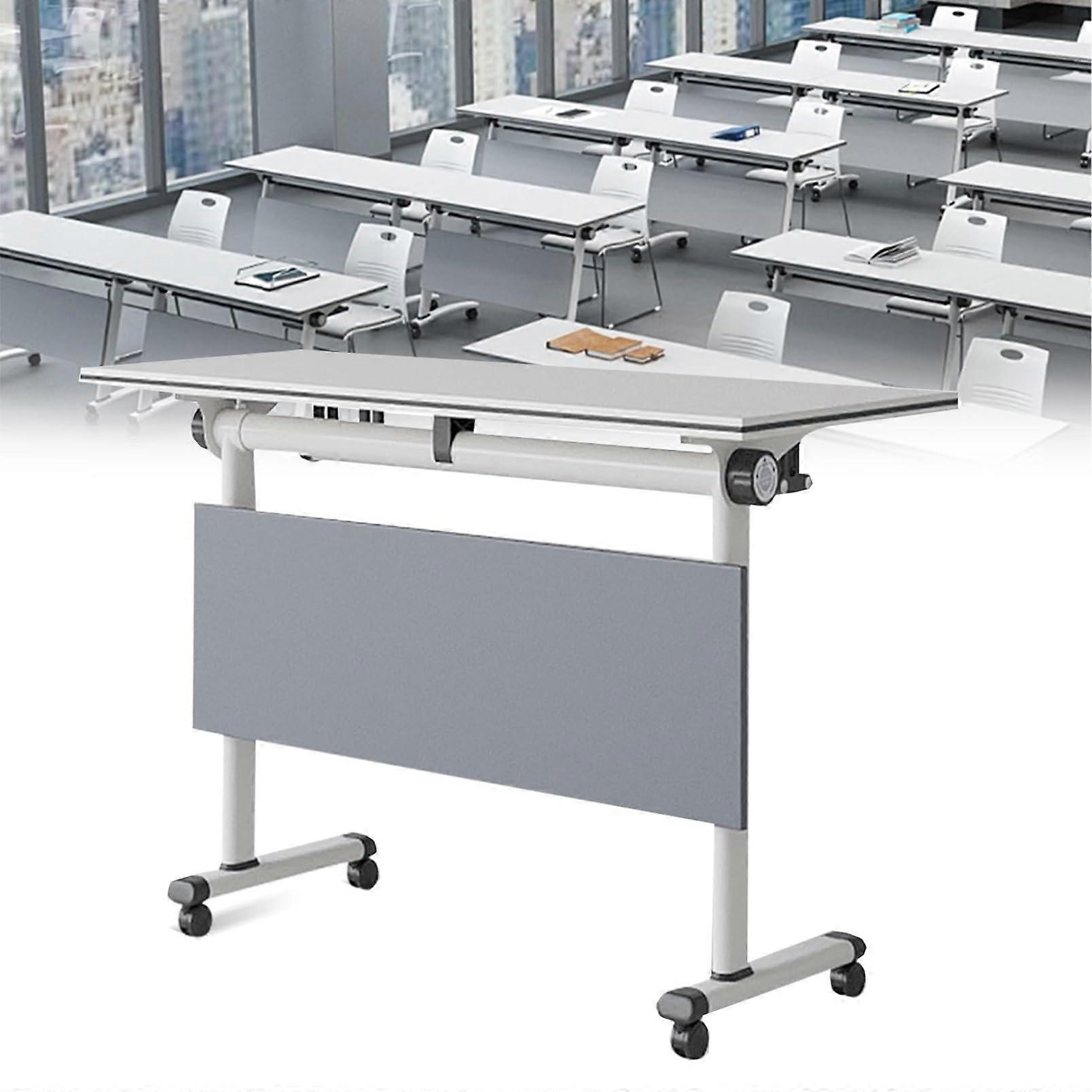 Large Folding Conference Table with Fast Setup and Space Saving Design for Office Meetings