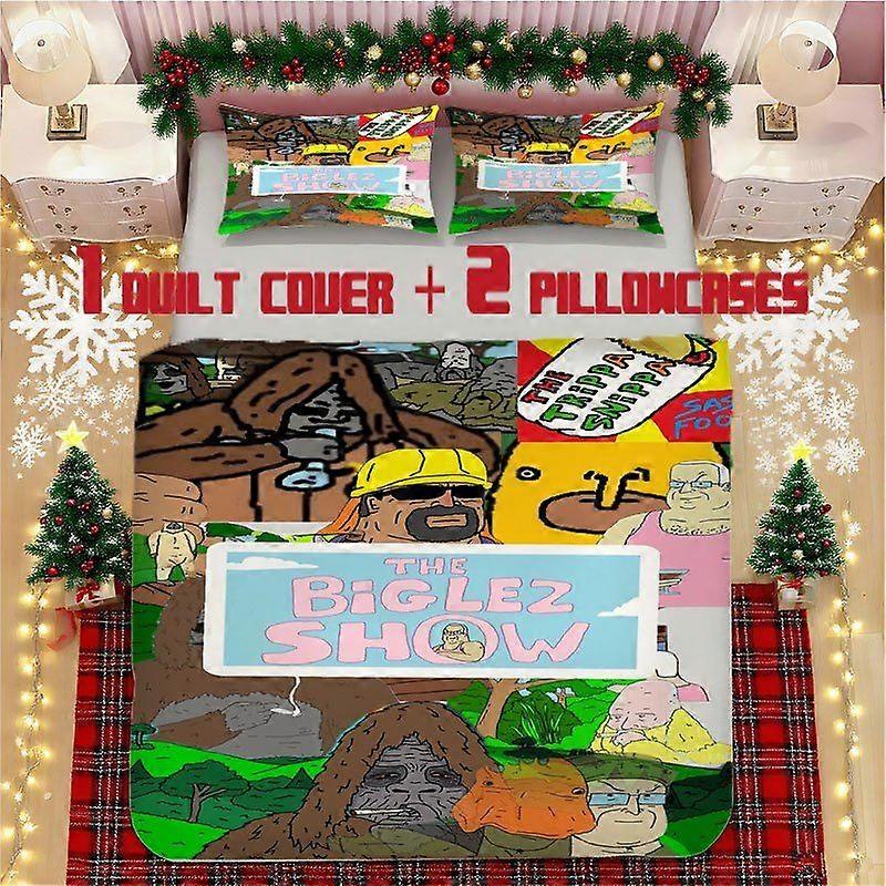 Big-Lez-Show Patchwork Soft Printed Bedding Set Polyester Fabric Decorative & Warm