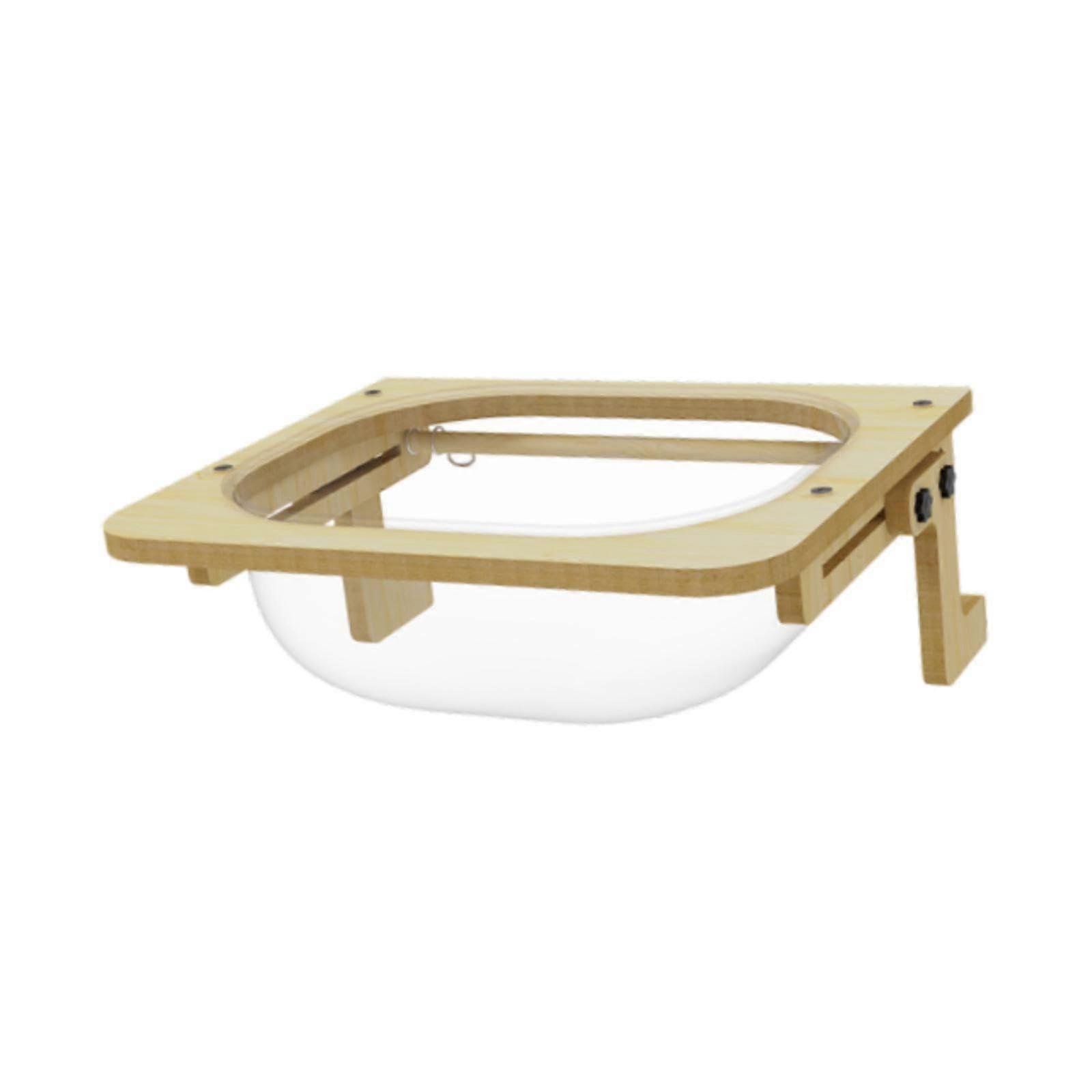 Wooden Cat Window Perch with Adjustable Hammock, SpaceSaving ZShape Support, Holds 30lbs