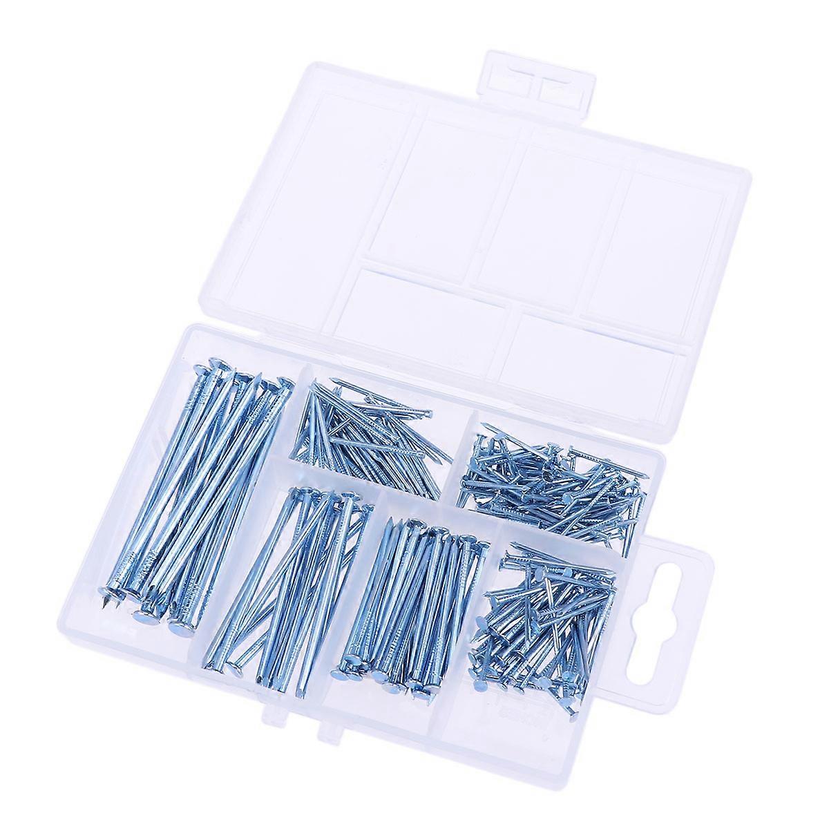 Silver Round Head Nails Brad Nails for Household Use 240Pcs Assortment Kit