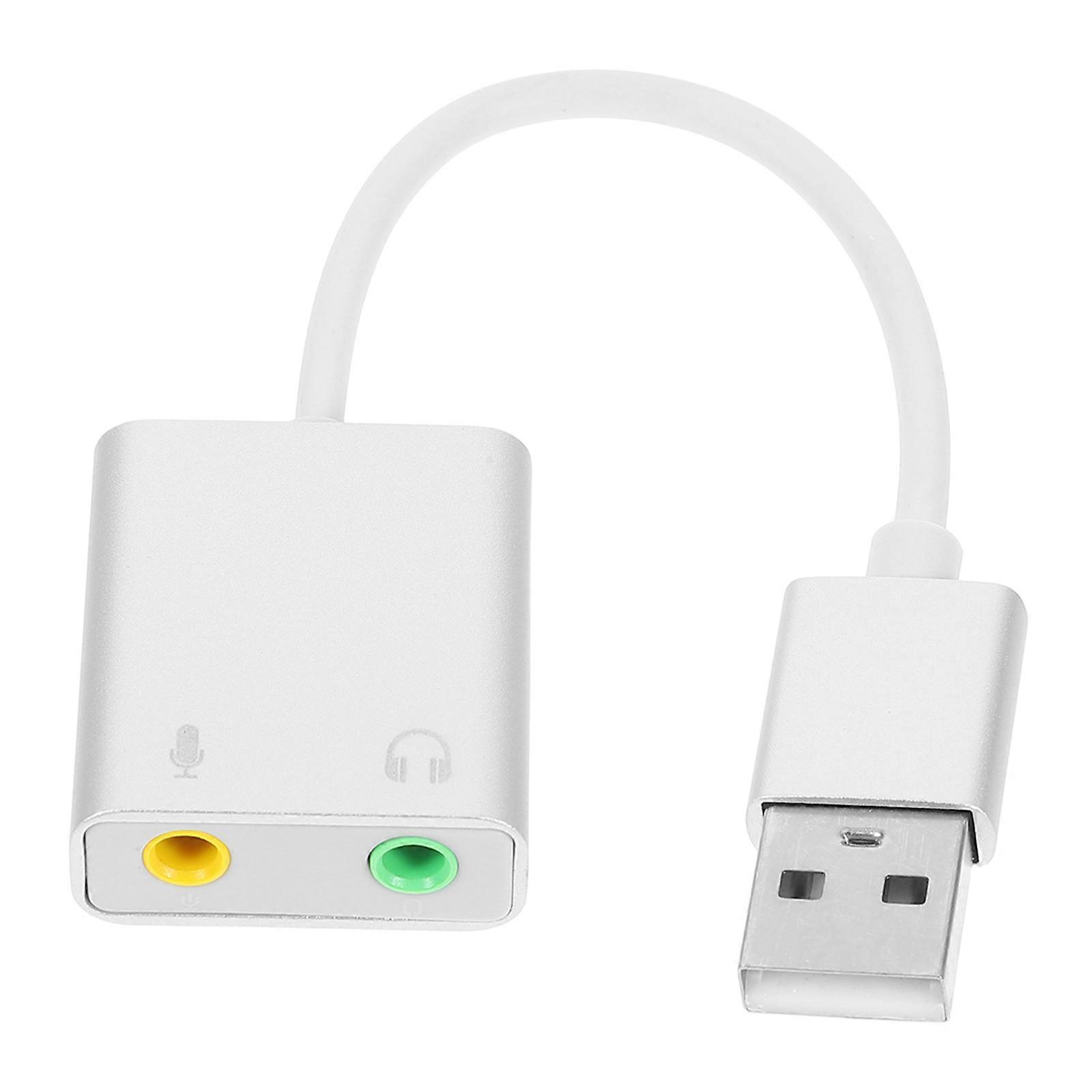 USB Sound Card Adapter for Pc Mic and Headphone Splitter with 4Pcs Convenient Kit