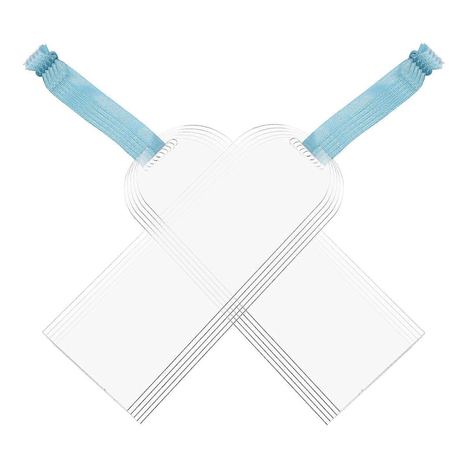 Acrylic Bookmark Blank Delicate Bookmark for DIY Use 10Pcs Transparent Bookmarks