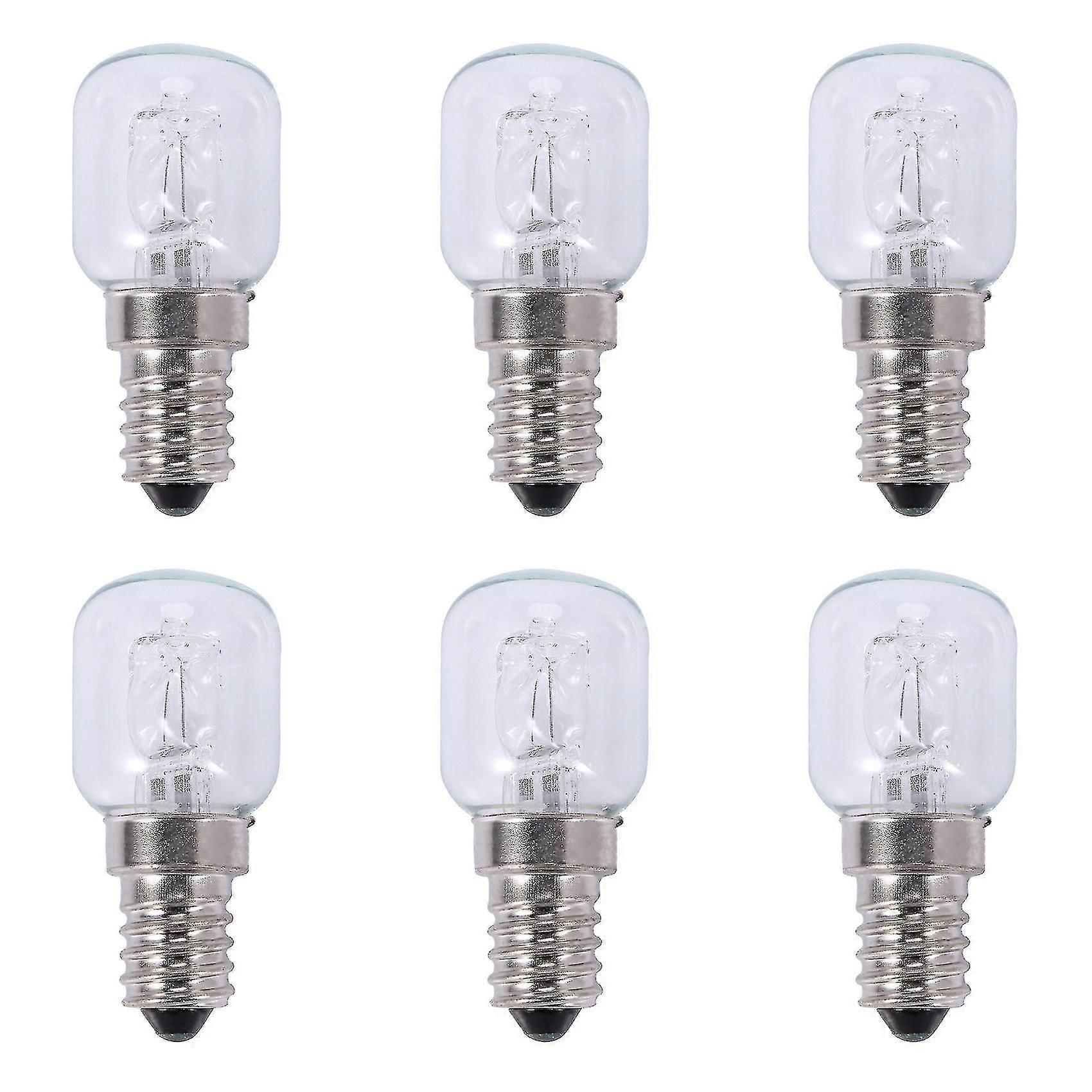 6x E14 High Temperature Bulb 500 Degrees 25W Halogen Bubble Oven Bulb for Quartz