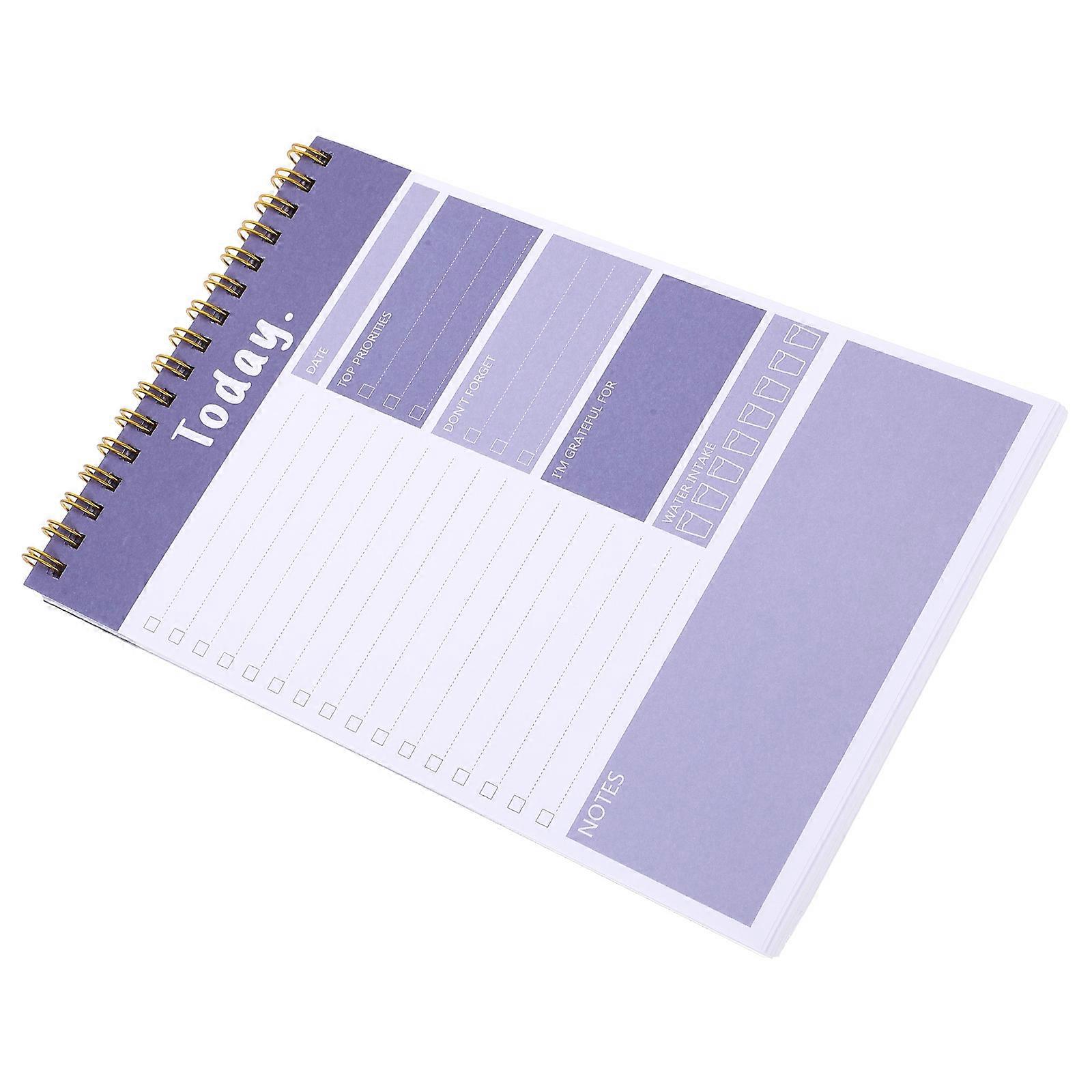 Planner Notepad for Schedule Recording 2Pcs Violet Daily to Do List