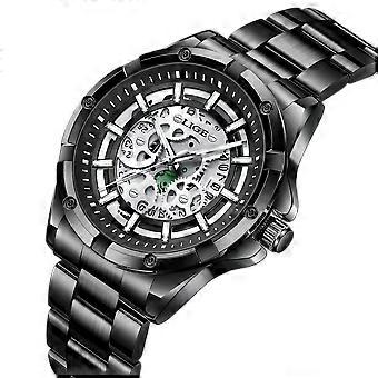 LIGE Business Herenhorloge Waterdicht Lichtgevend Roestvrij Staal Sportief Herenhorloge Chronograaf Quartz Horloge compatibel met Man Reloj