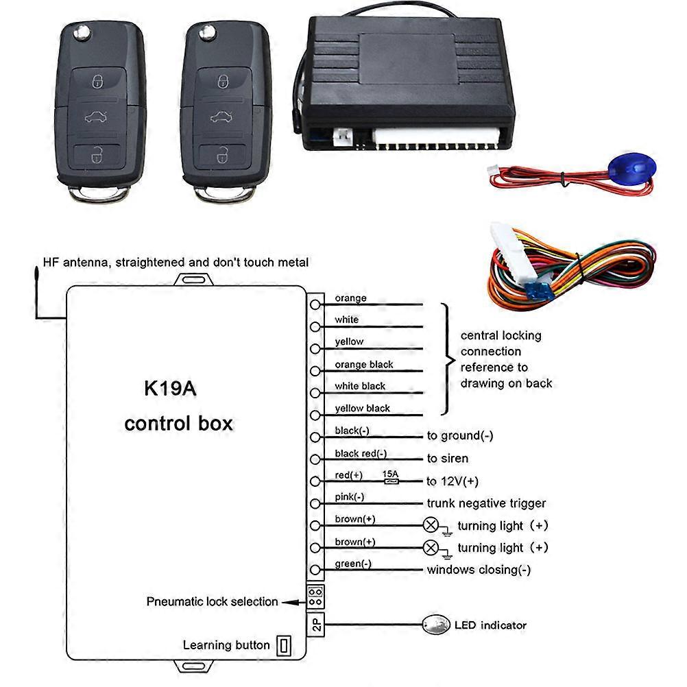 Keyless Entry System Central Locking with Remote Control for Car 1Set
