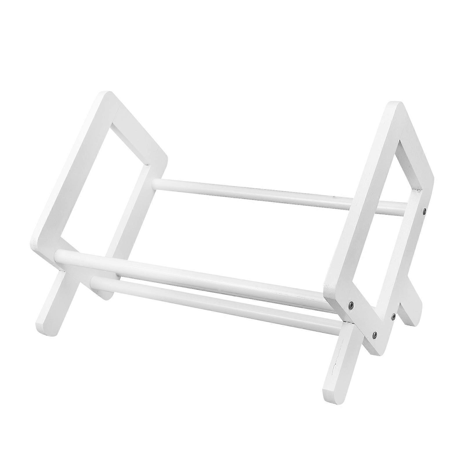 Book Rack Daily Use for Display White Bamboo Multi-Function Stand