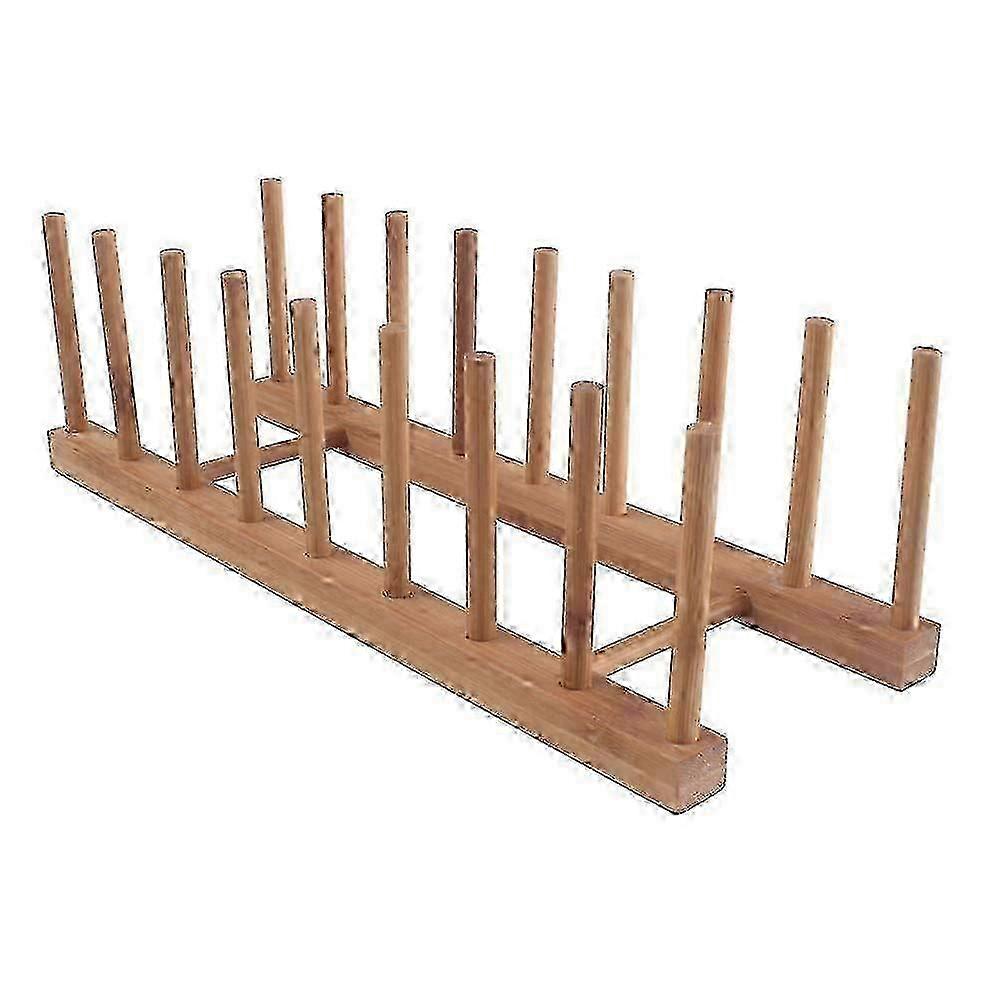 8-Grid Bamboo Dish Drying Rack for Kitchen Cabinets & Countertops