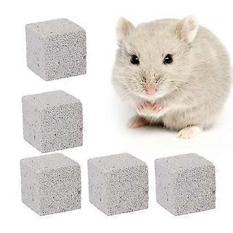 6 stks 5 cm minerale steen calcium kauwspeelgoed tanden slijper voor hamster rat chinchilla konijn